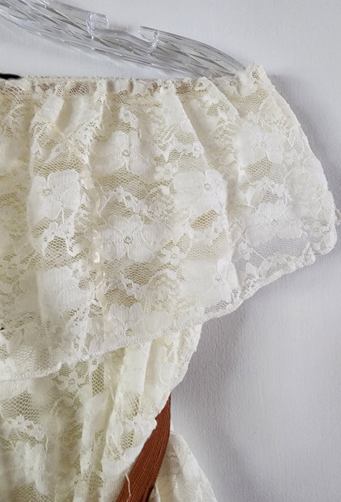 LoveJ Strapless Sleeveless Lace Poly Spandex Mini Dress Size M