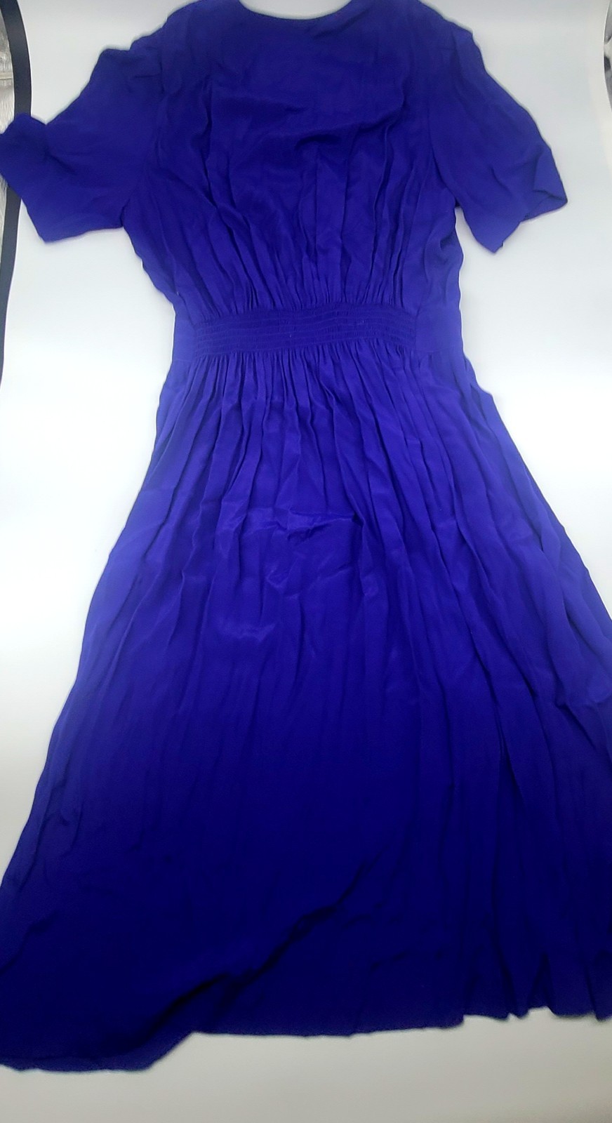 KSL Karin Stevens Purple Midi Dress 16W Lace Collar Pearl Buttons Cottagecore