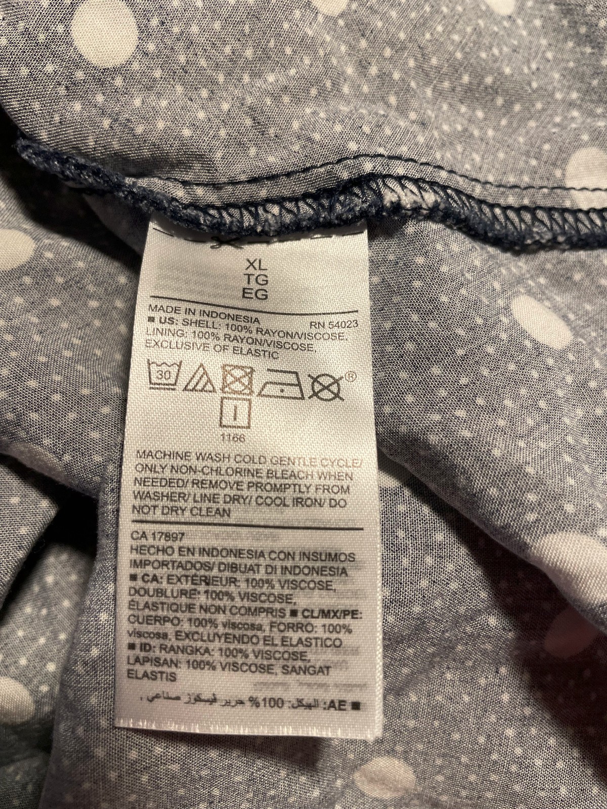Old Navy Spaghetti Strap Cami Sundress Size XL Navy with White Polka Dots