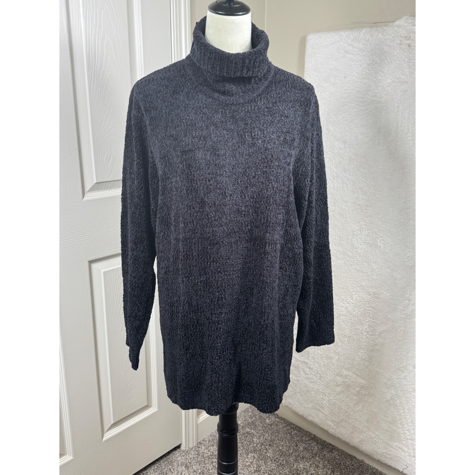 Honors XL Black Turtleneck Long Sleeve Sweater Dress Tunic