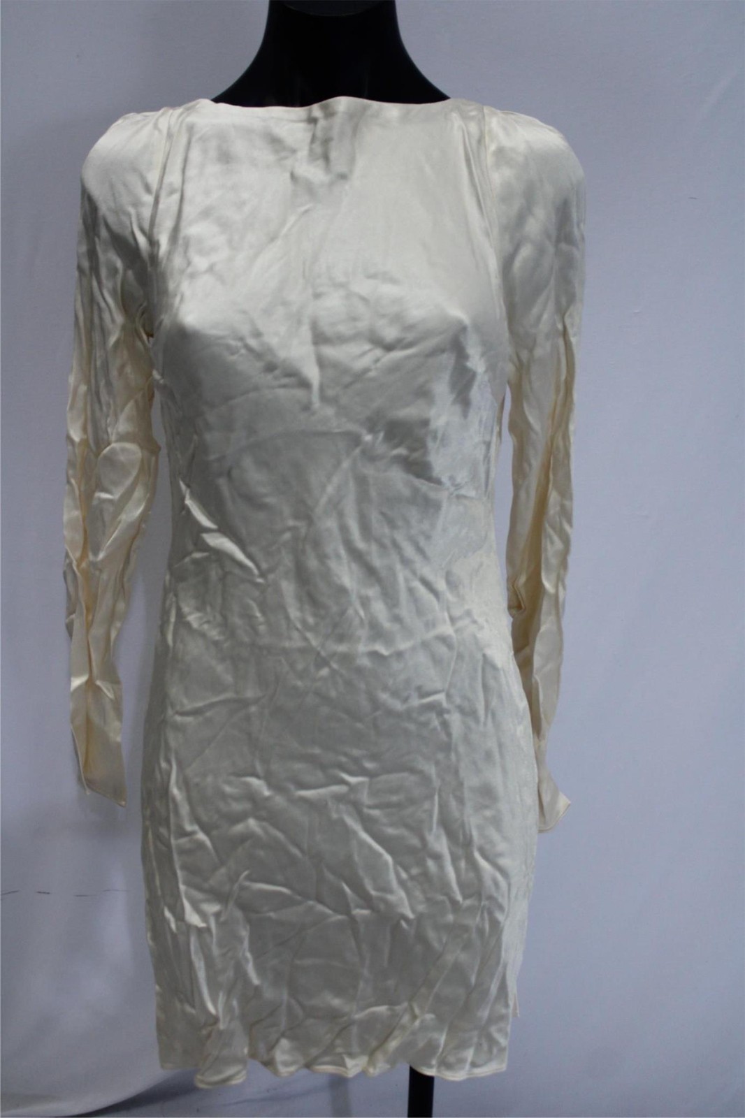 Shona Joy Womens Long Sleeve Backless Cowl Detail Mini Dress JL3 Cream Size US:6