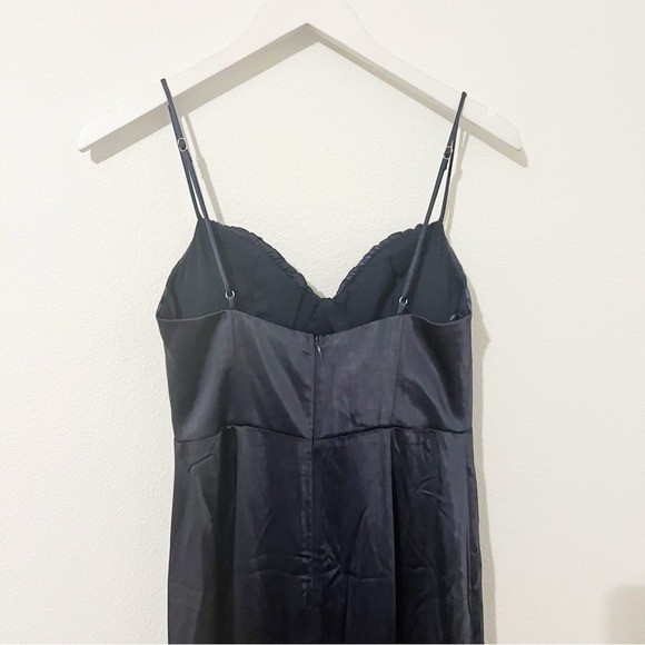 NWT SELFIE LESLIE Bronte High Split Gathered Bust Maxi Dress Ink Size US Small