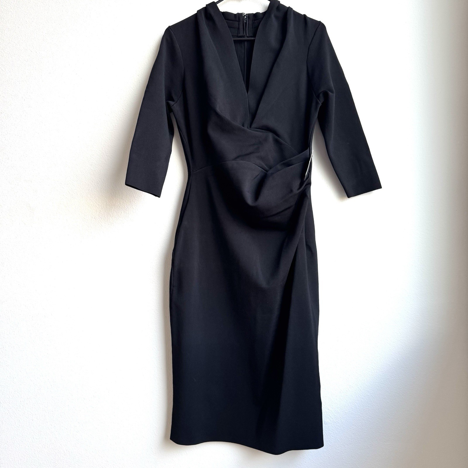 NWT $148 Express Black Bandage Faux Wrap Sheath Career Office Party Dress Medium