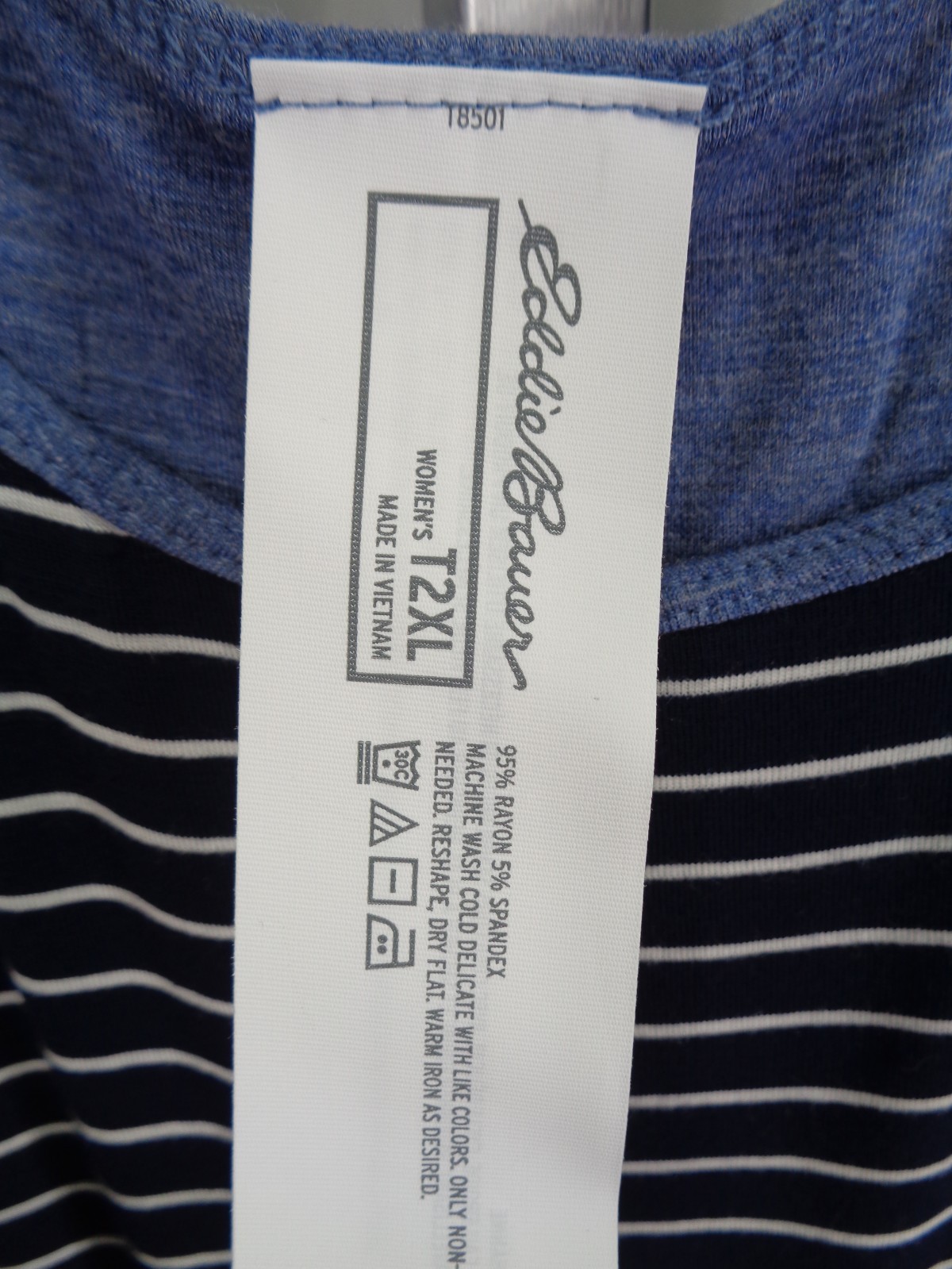 Eddie Bauer Stripe Solid Reversible Tank Dress Size XXL Tall T2XL New Defect