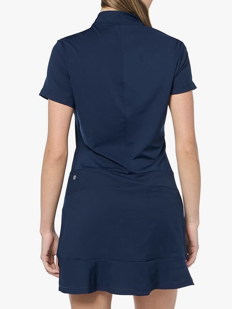 Adidas Frill Golf Dress Blue Pockets Womens Medium Recycled Materials Activewear