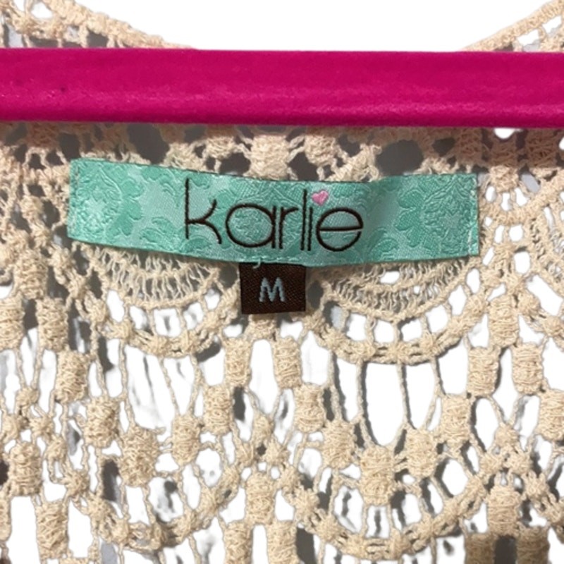Karlie Red Maxi Dress Medium Multicolor Crochet Open Back Boho Festival Chevron