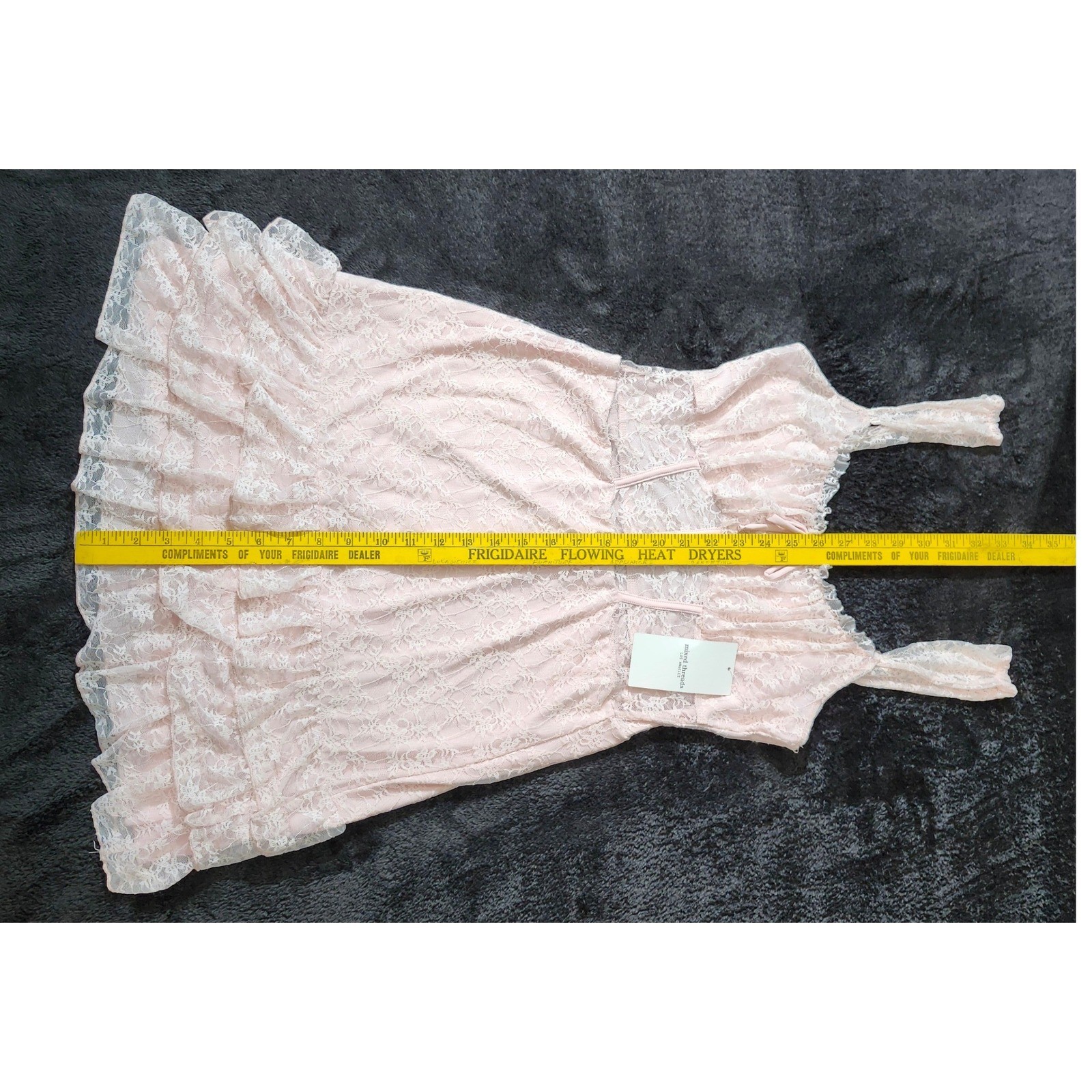 Mixed Threads LA Pink Lace Tiered Ruffle Mini Dress Corset Style IR1205-HU03 L