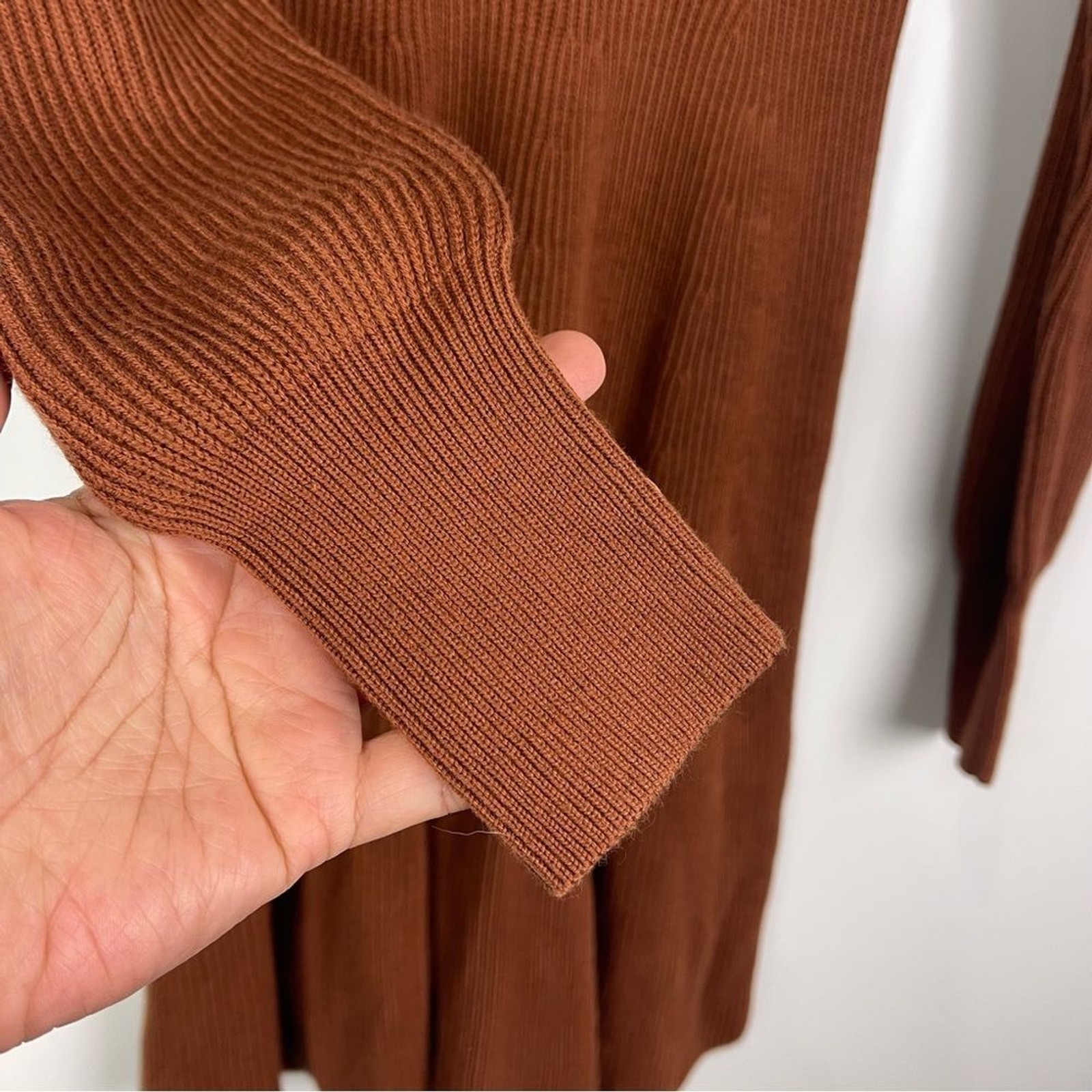 Abercrombie & Fitch Ribbed Knit Sweater Dress NWT Long Sleeve Brown Size XS