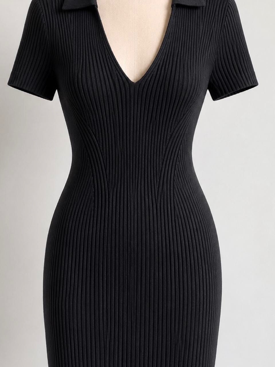 Abercrombie and Fitch collared rib sweater dress short sleeve quality material b