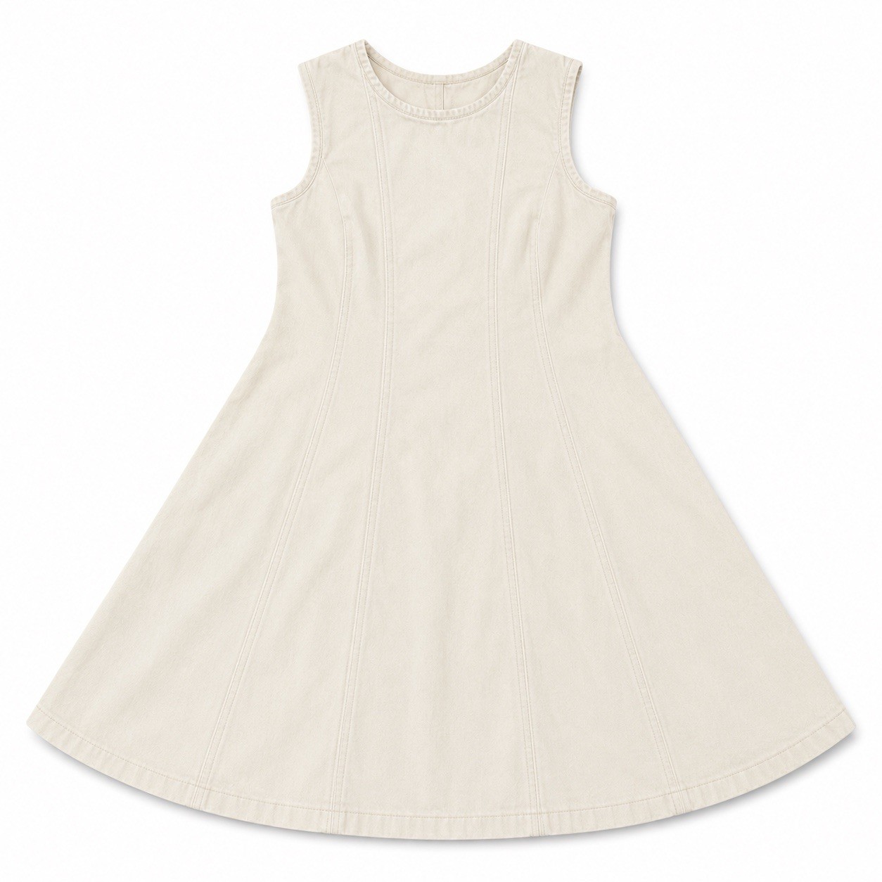Abercrombie & Fitch White Denim Dress M Sleeveless A-Line Mini Pockets