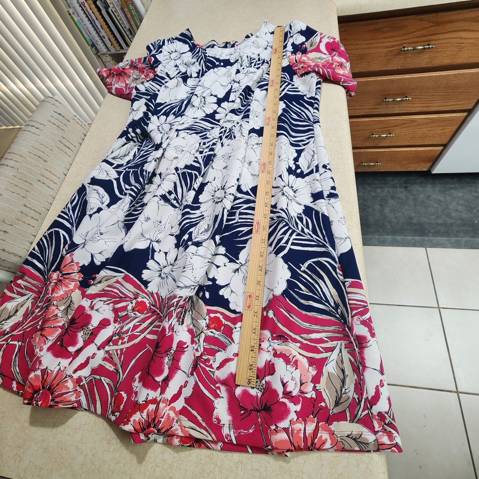 Shelby & Palmer Sz 16 Multicolor Floral Print Dress Polyester And Spandex