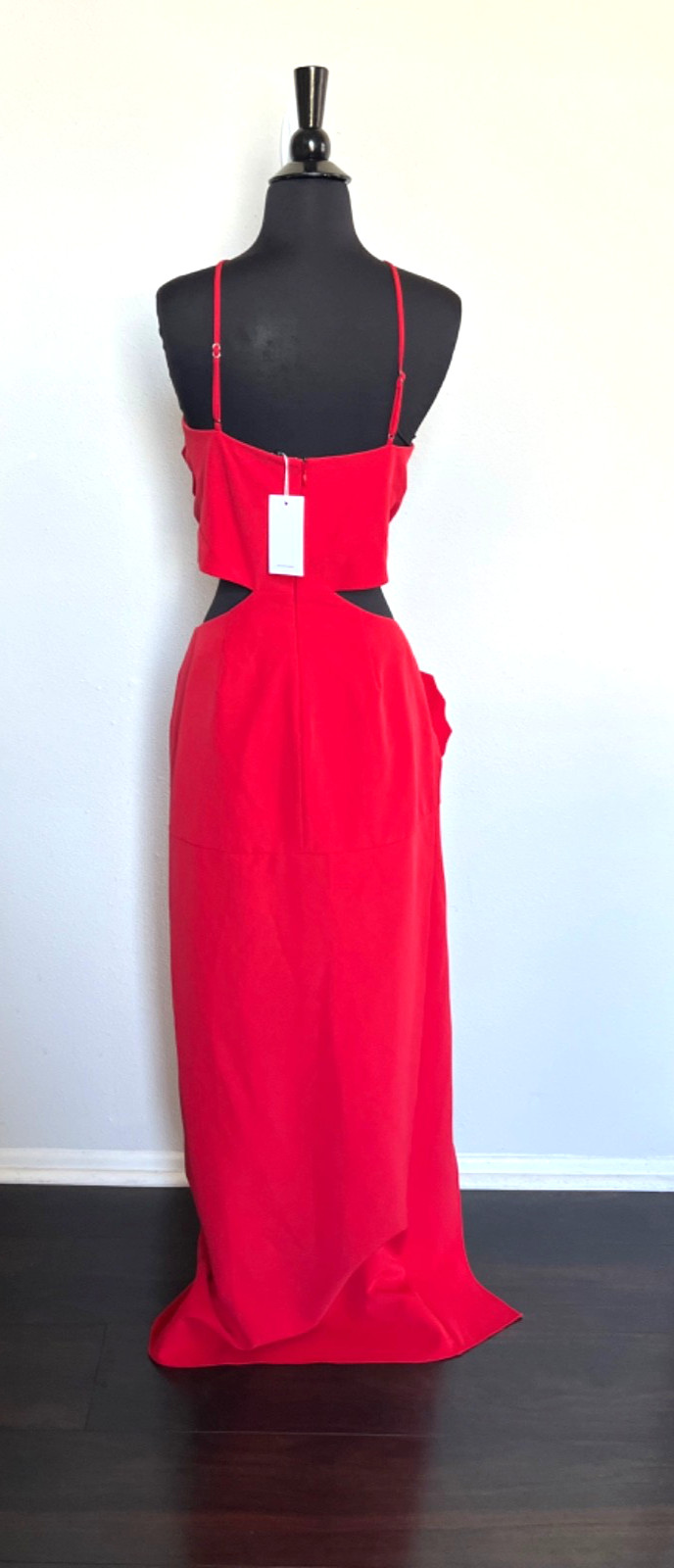 Lovers + Friends Artemis Gown Sz red large Rosette Wedding Guest Party