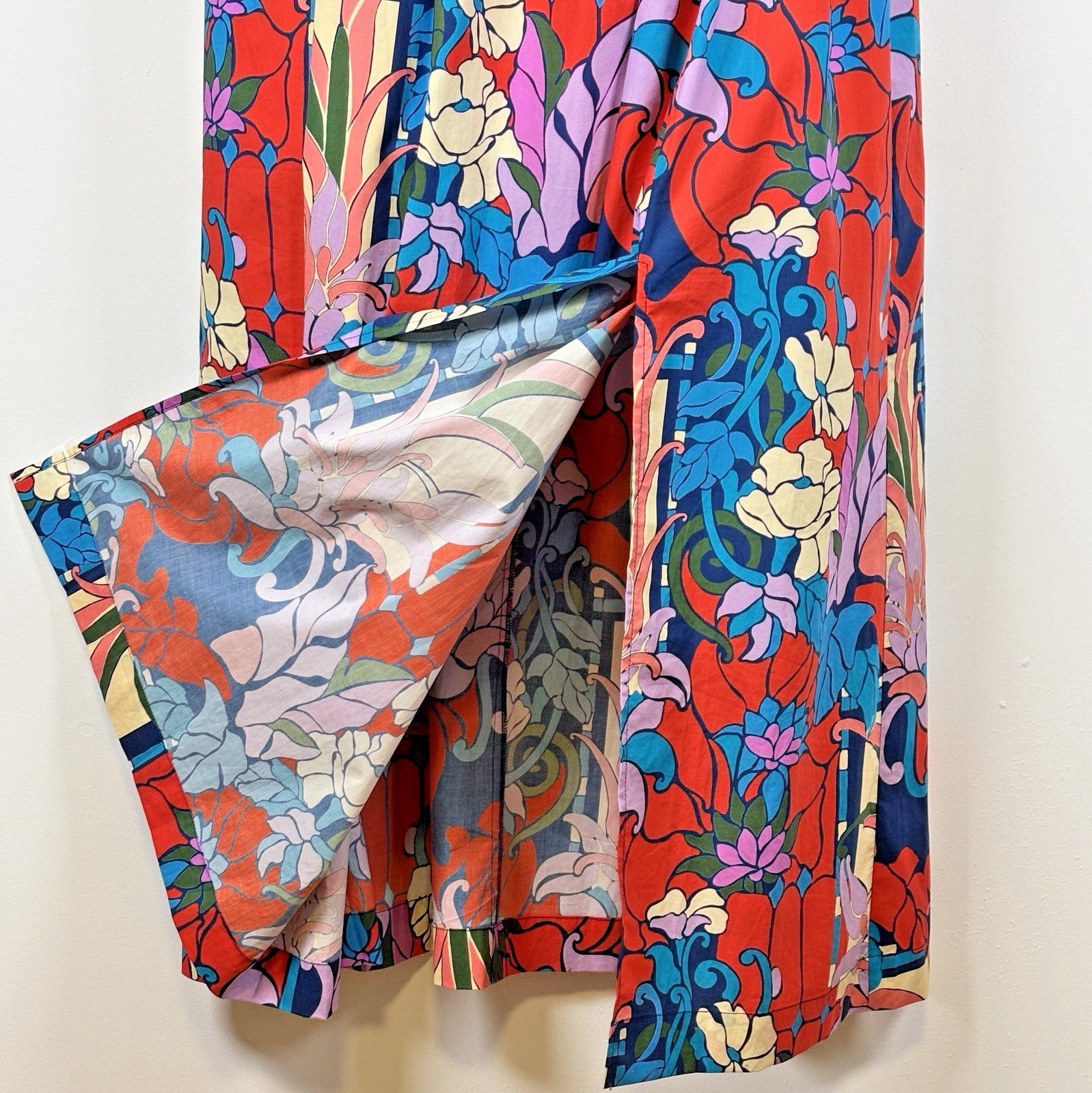 Tuckernuck Maxi Bustier Dress 12 Colorful Floral Underwire Puff Sleeves Cotton