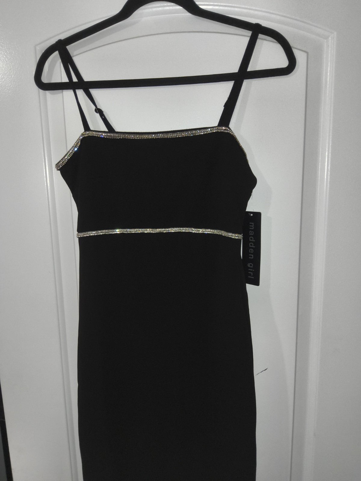 Madden Girl Spaghetti Strap/Square Neck Party Dress Black (New)-Medium