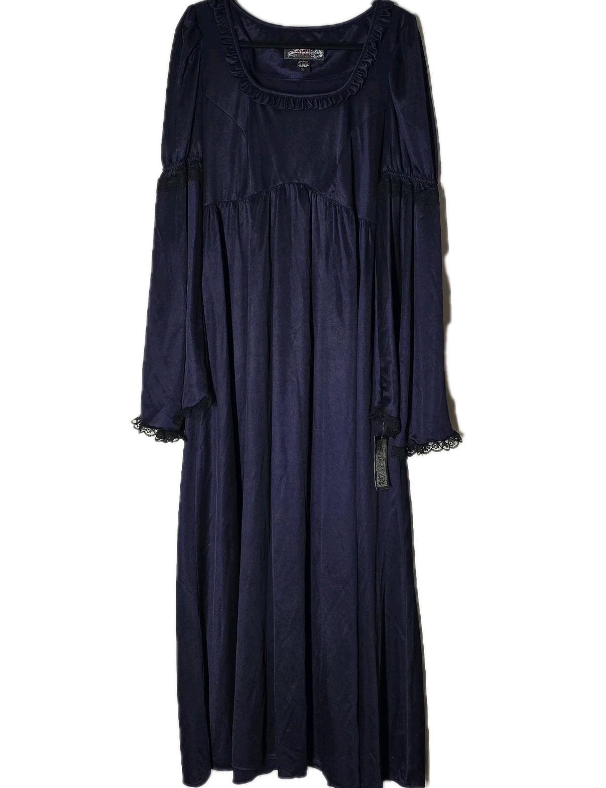 Eternal Love Rennfaire Gothic Satin Maxi Dress Corset Back Lace XL Medival