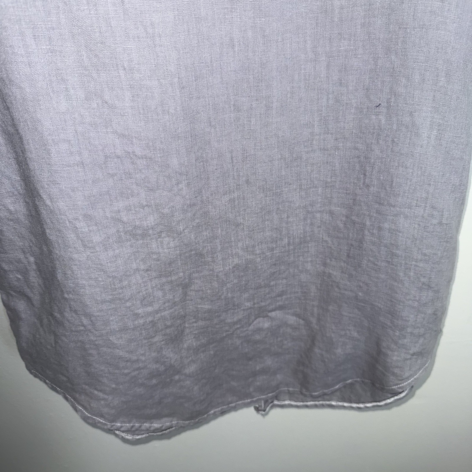 Pete & Greta-Johnny Was Sleeveless Linen Dress-Pearl Snap Front-Linen-Gray-Small
