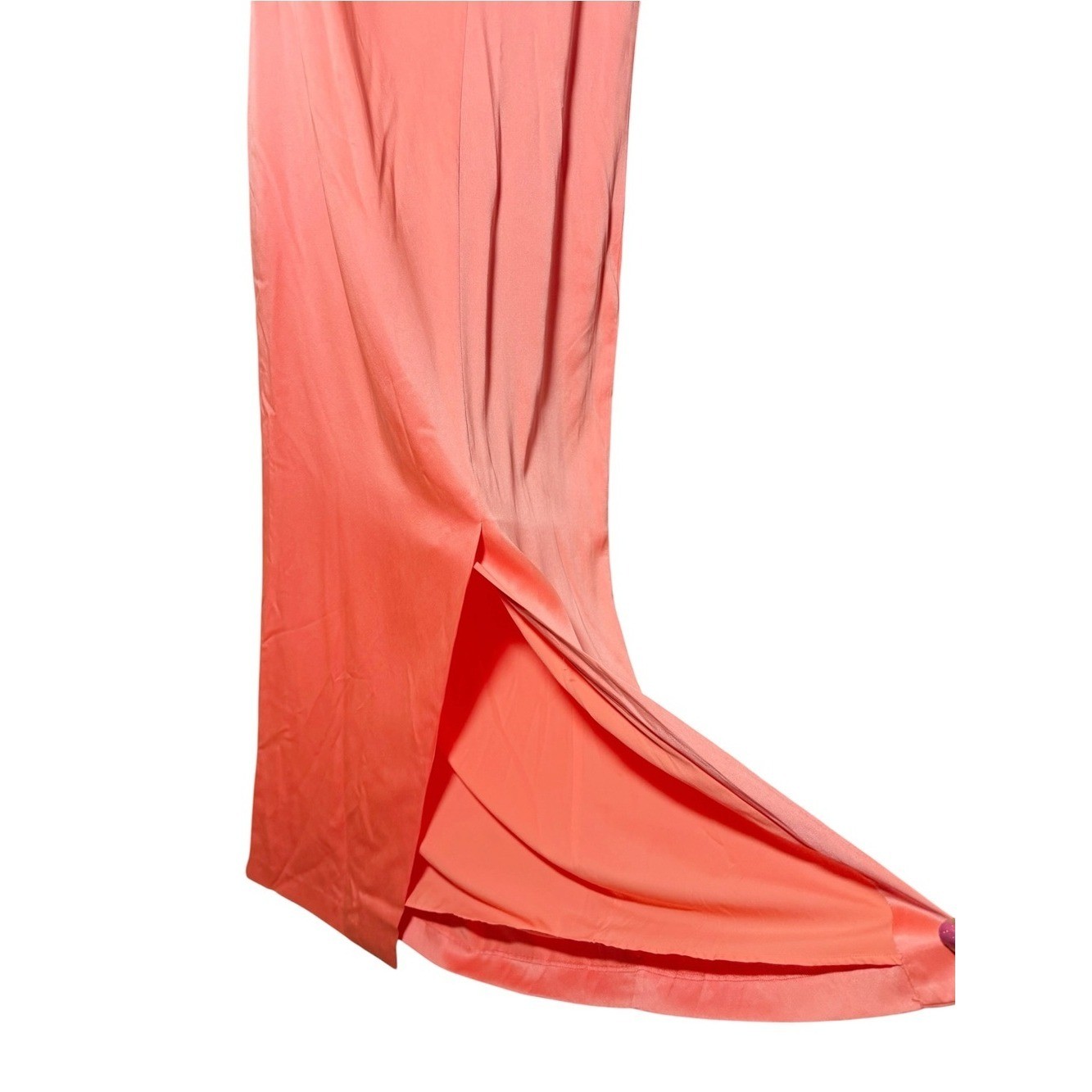 BR Monogram Silk One Shoulder Dress Neon Coral Volt Size 8