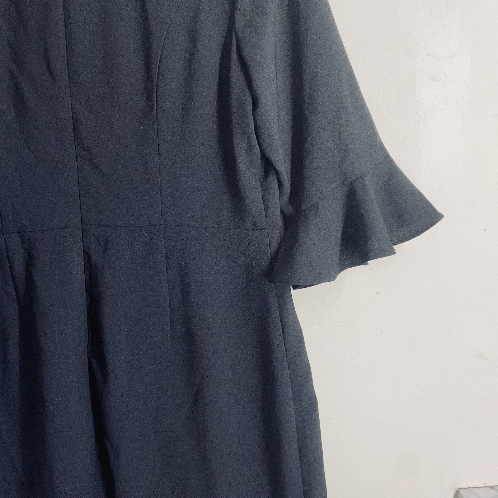 Suite Alice Tailored Bell Sleeve Black Dress Size M