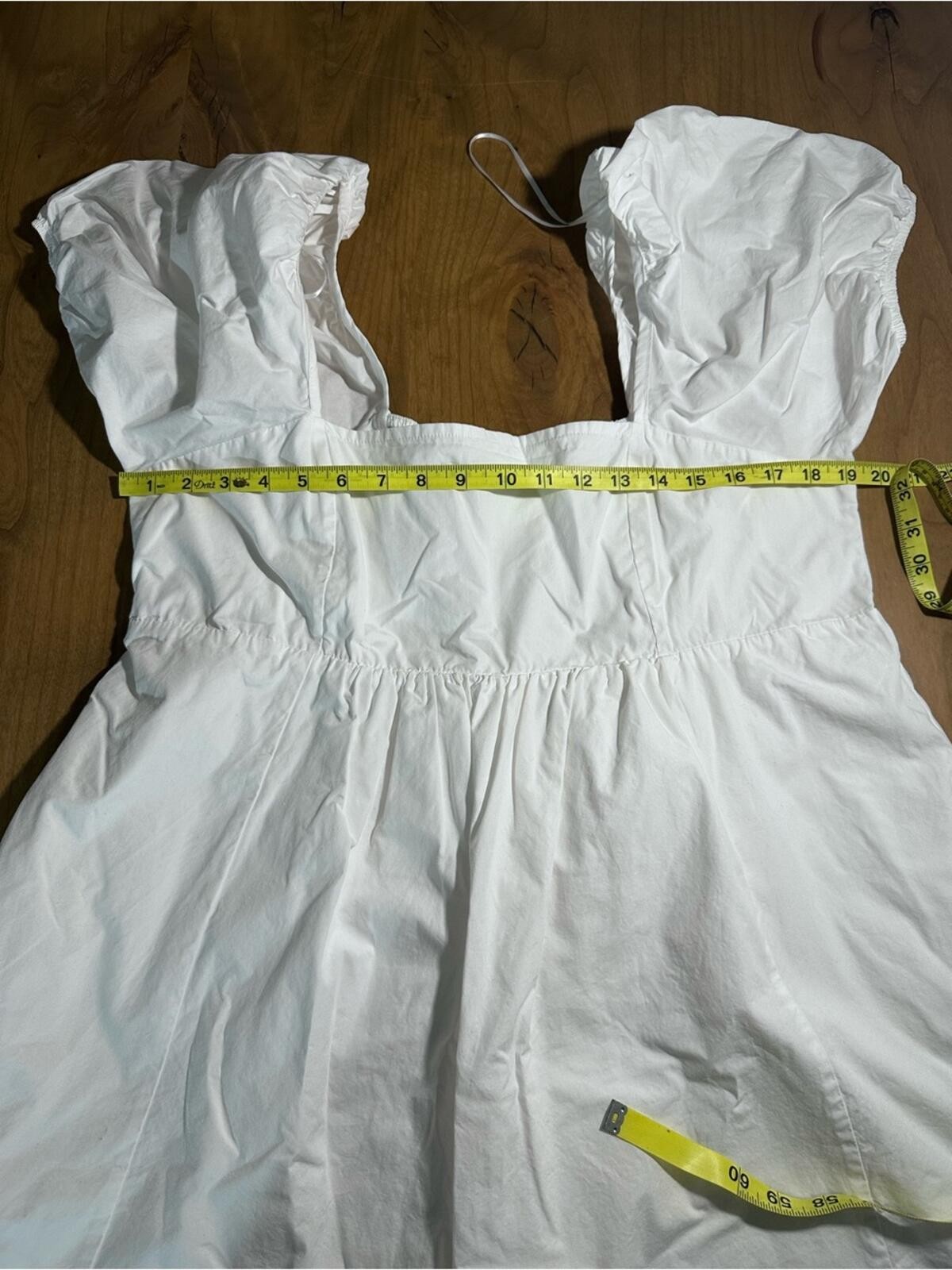 Draper James Poplin Cottagecore White Puff Sleeve Mini Dress XL
