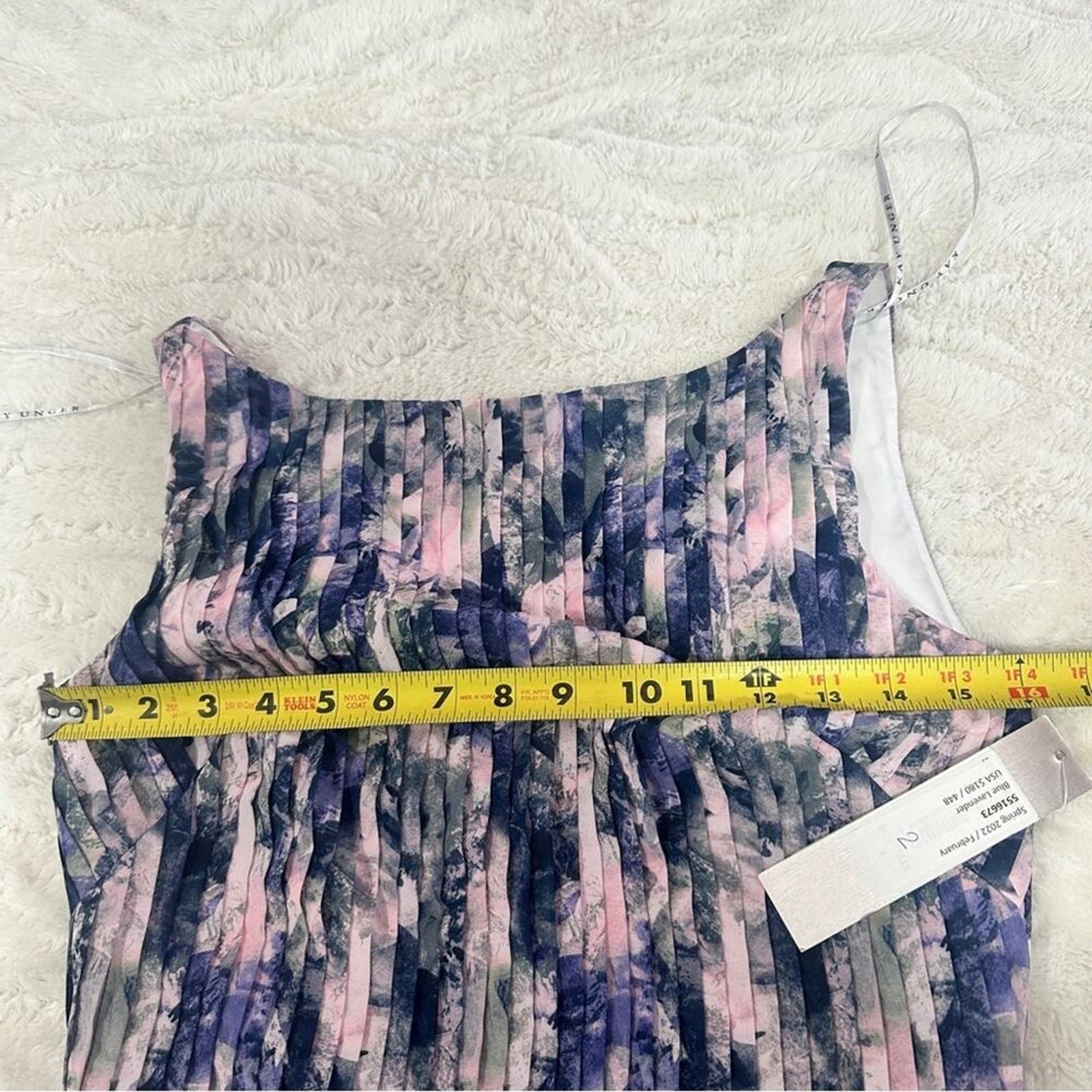 Kay Unger Luisa Floral Pleated Gown Size 2 Watercolor Chiffon Formal Dress NWT