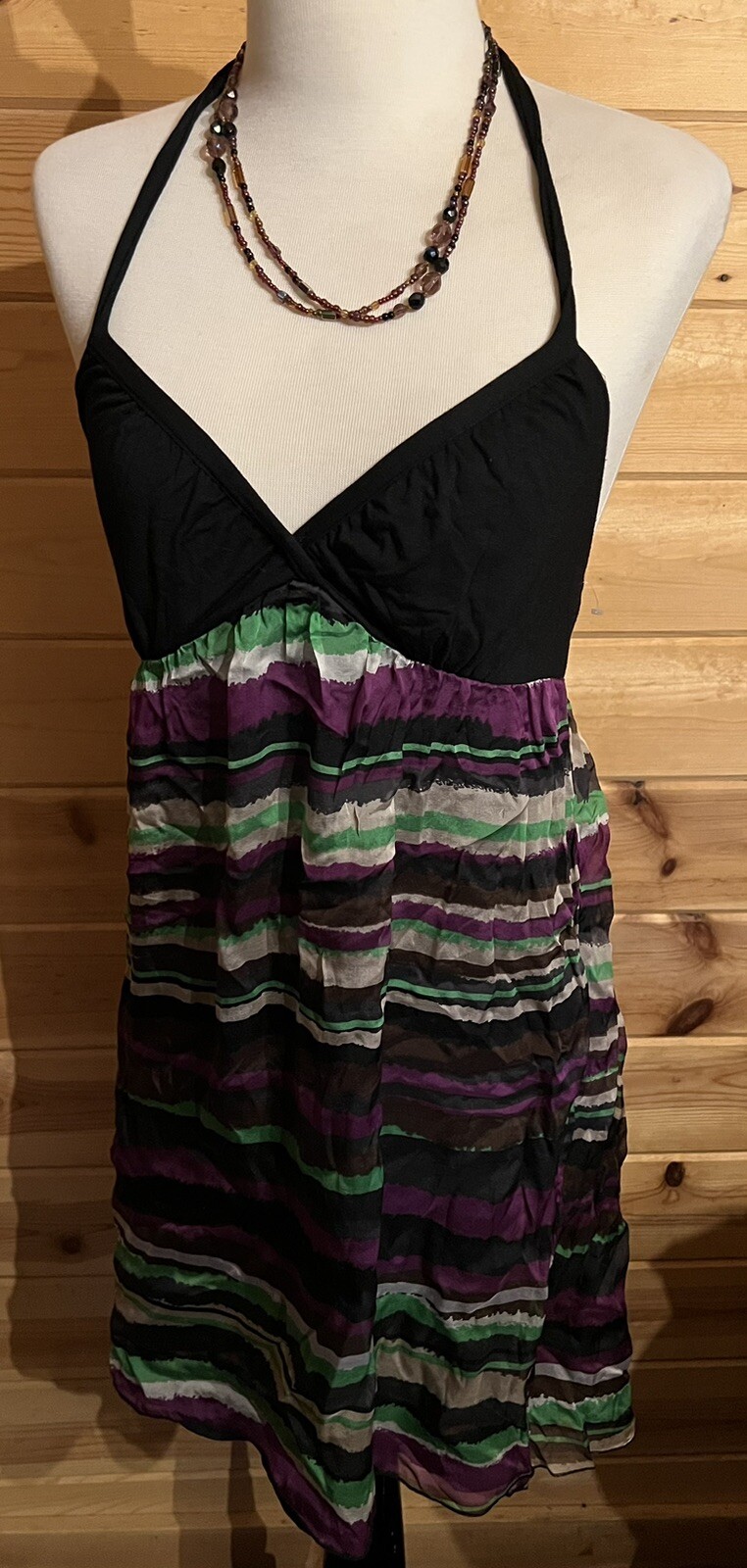 Buffalo David Bitton Purple Fiji CANDI Dress 💯 Silk Body Sun Sassy Dress