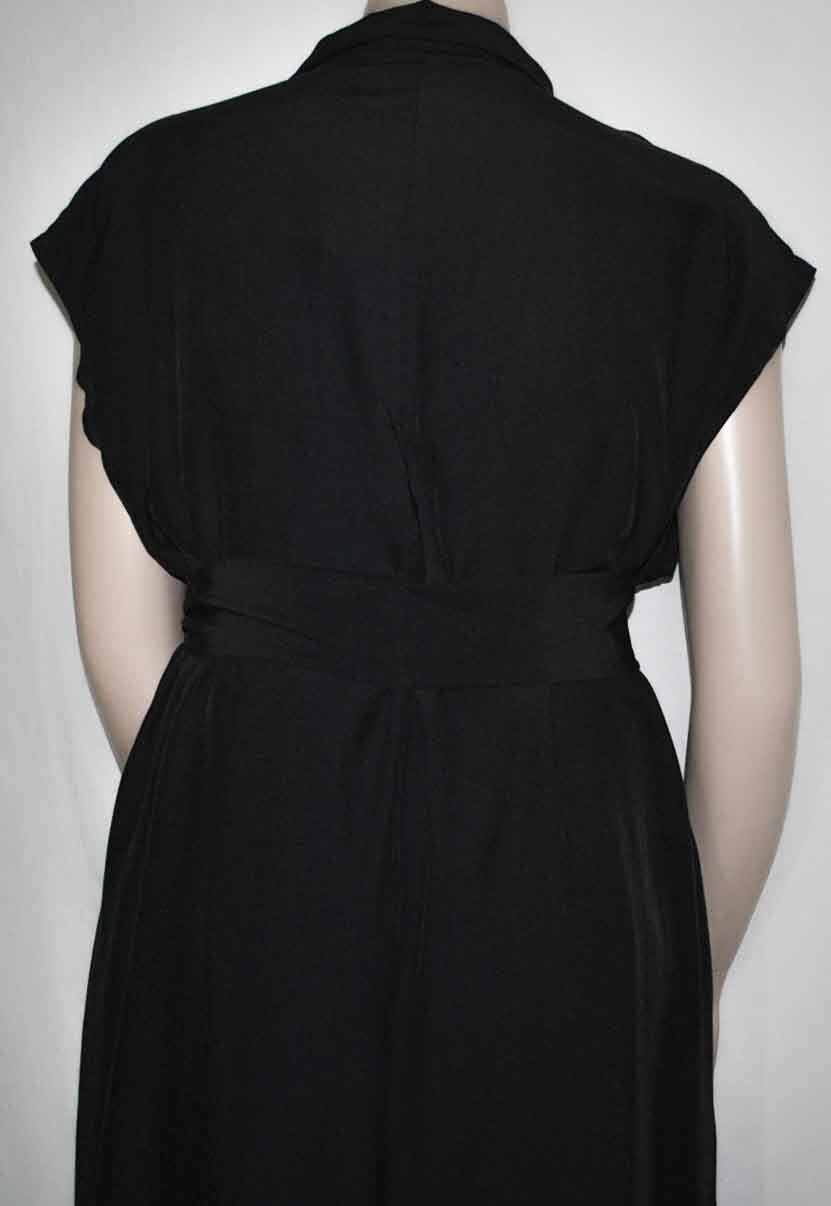 Bishop Young Petite Button Down Belted Dress, Black 3X A377232