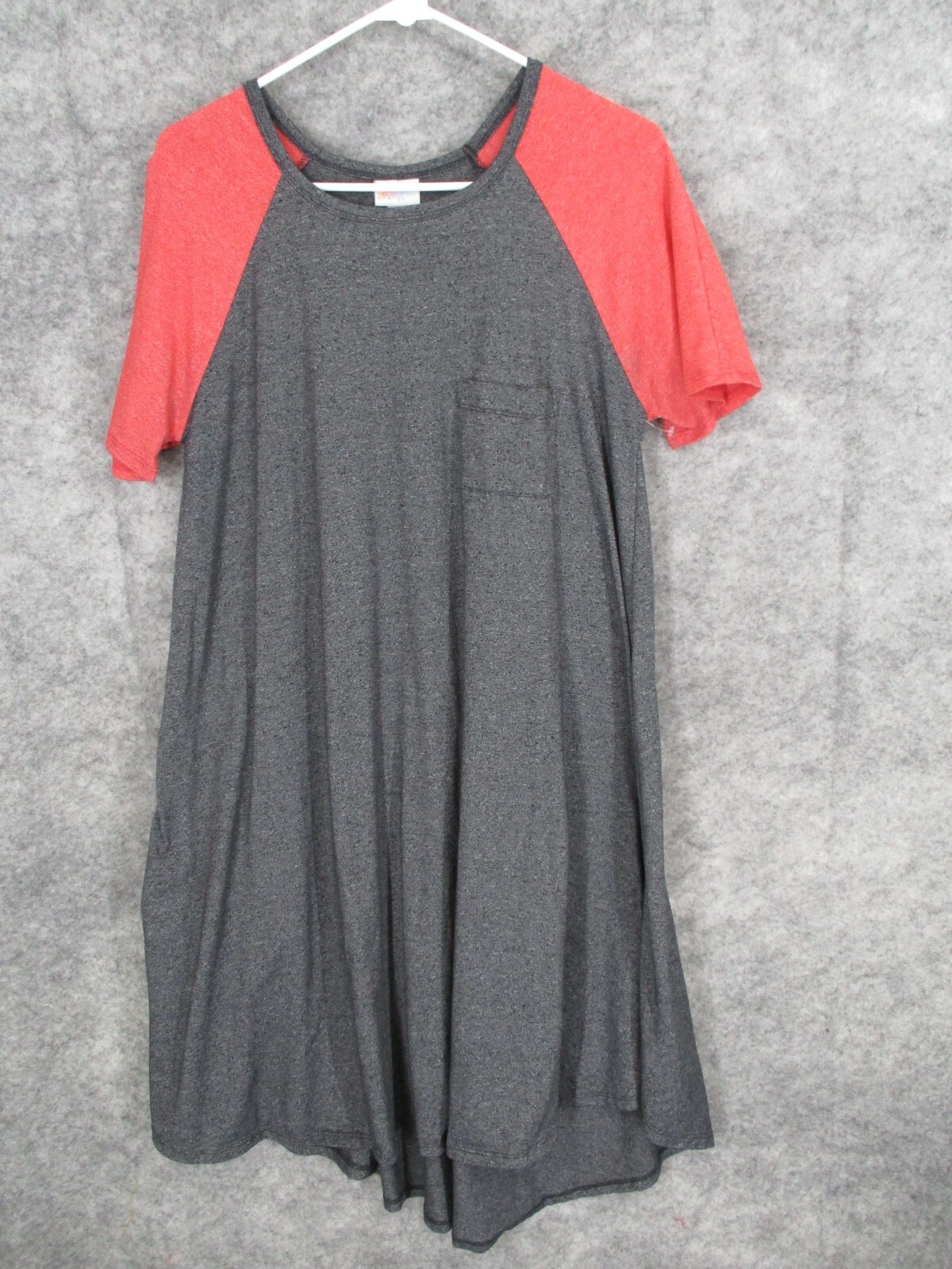 Lularoe Women’s Dress Medium Flowy High Low Hem Colorblock Raglan Sleeve Pink