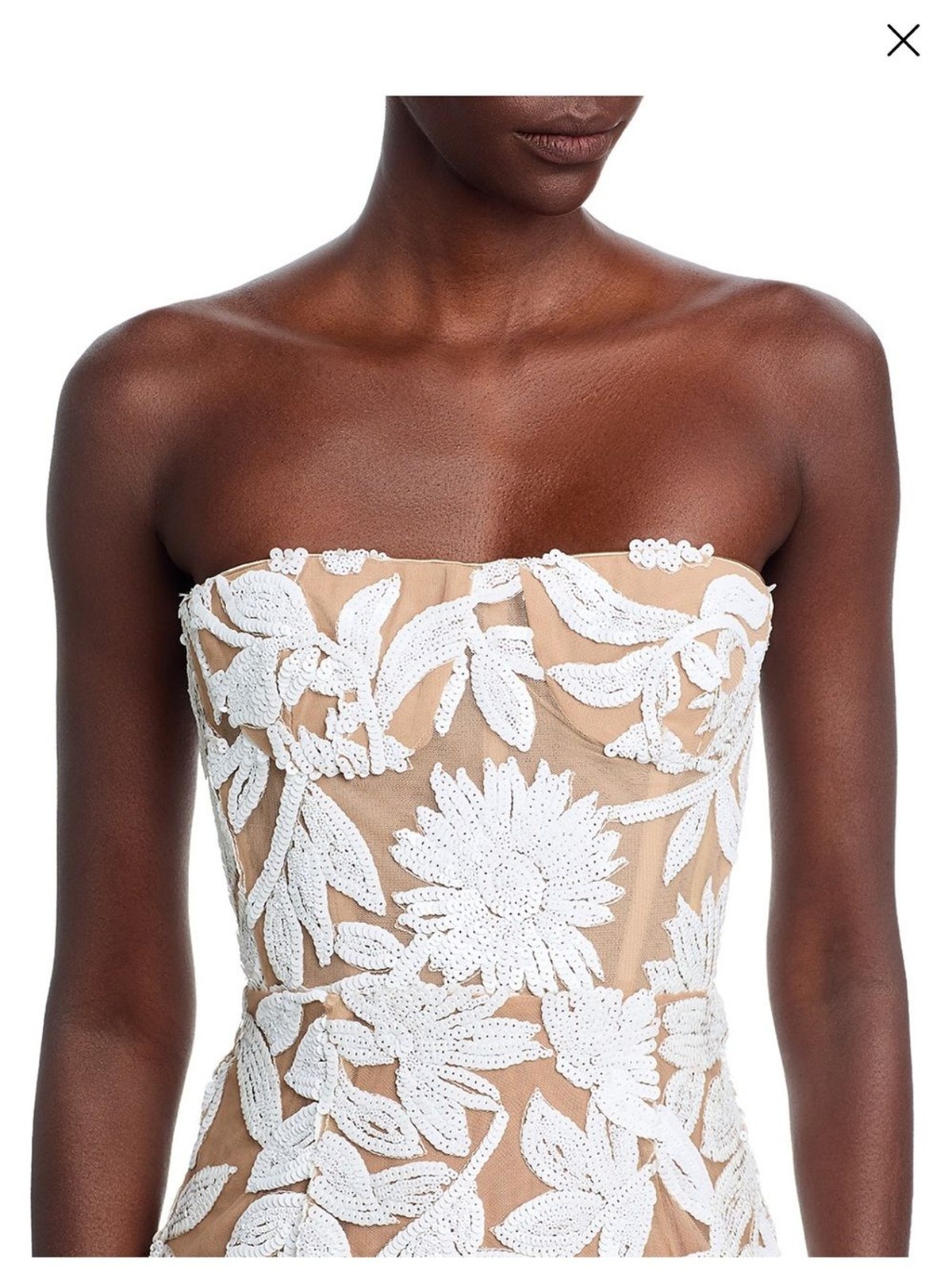 NWT Bronx and Banco Dahlia Strapless Floral Embroidered Sequin Maxi Dress