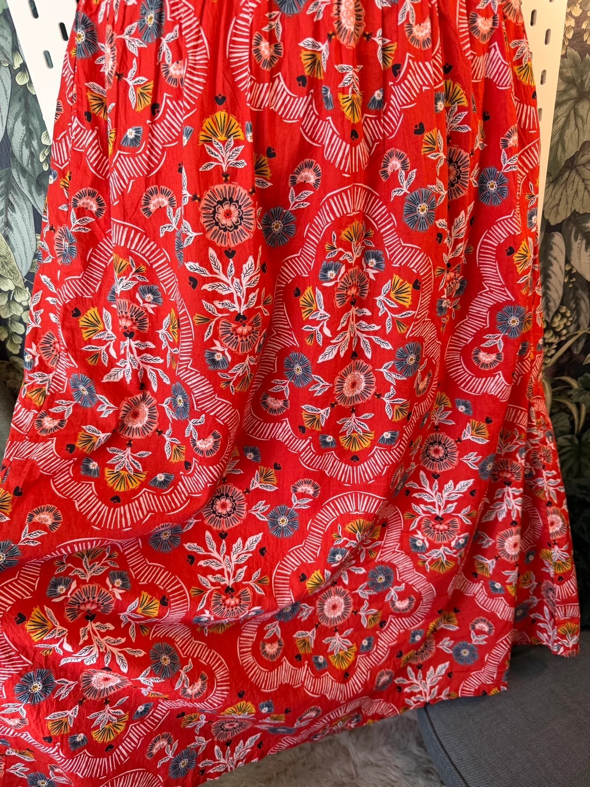 Seasalt Cornwall Sleeveless Meadowsweet Dress Size 18 Midi Cotton Tomato Red