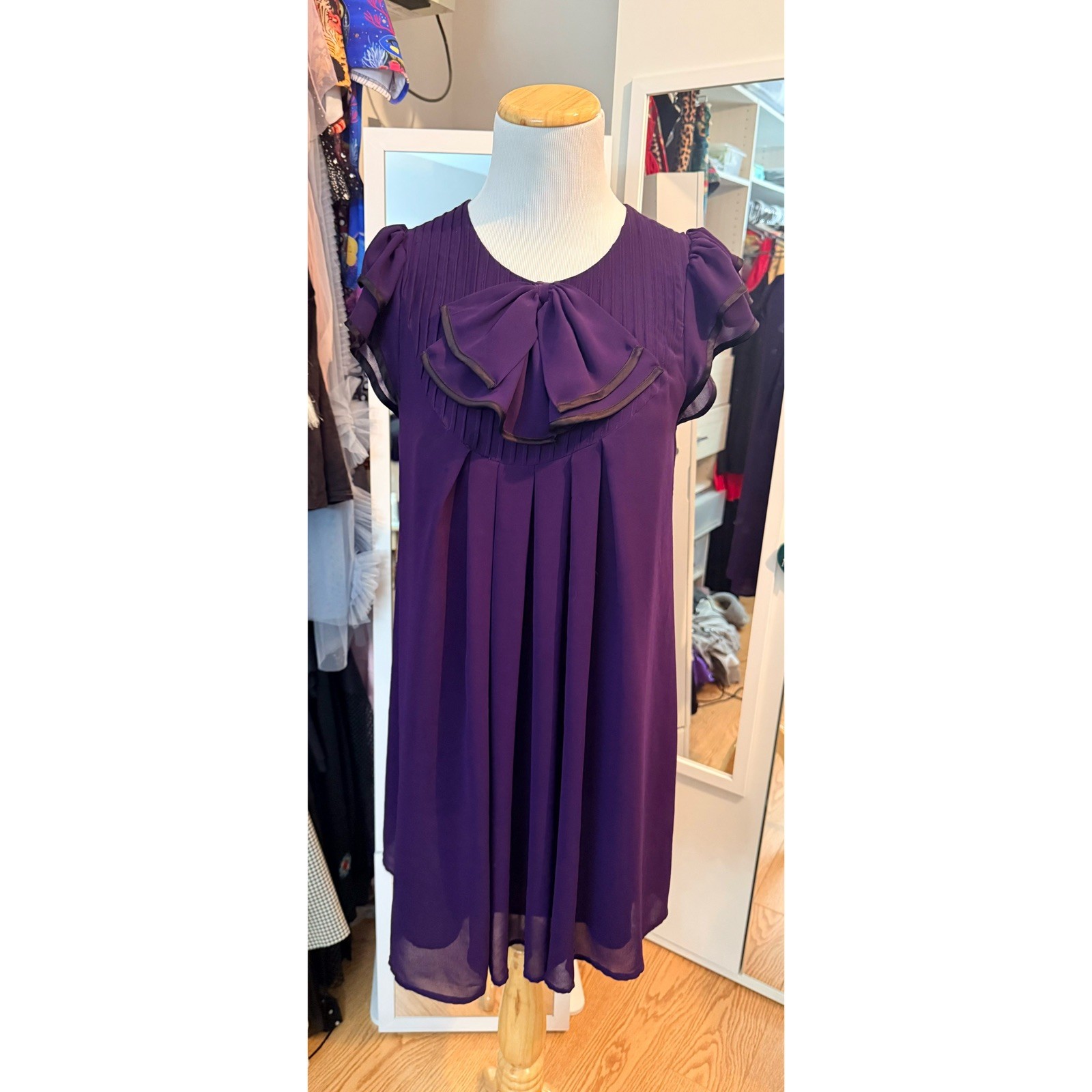 Rare Vintage Forever 21 Twist Collection Purple Twee Baby Doll Dress size medium