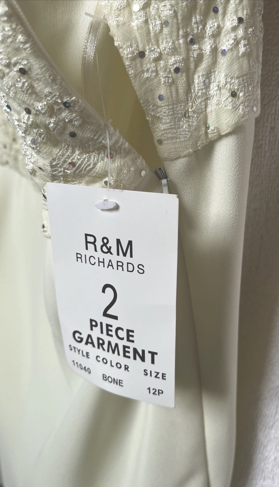 R&M Richards Vintage 2-piece Dress. Sequined Top And Jacket.