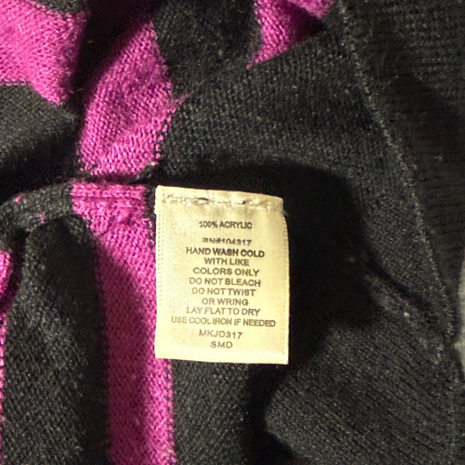 Derek Heart Im In Love Purple Black Striped Ruched Long Sleeve Sweater Dress L