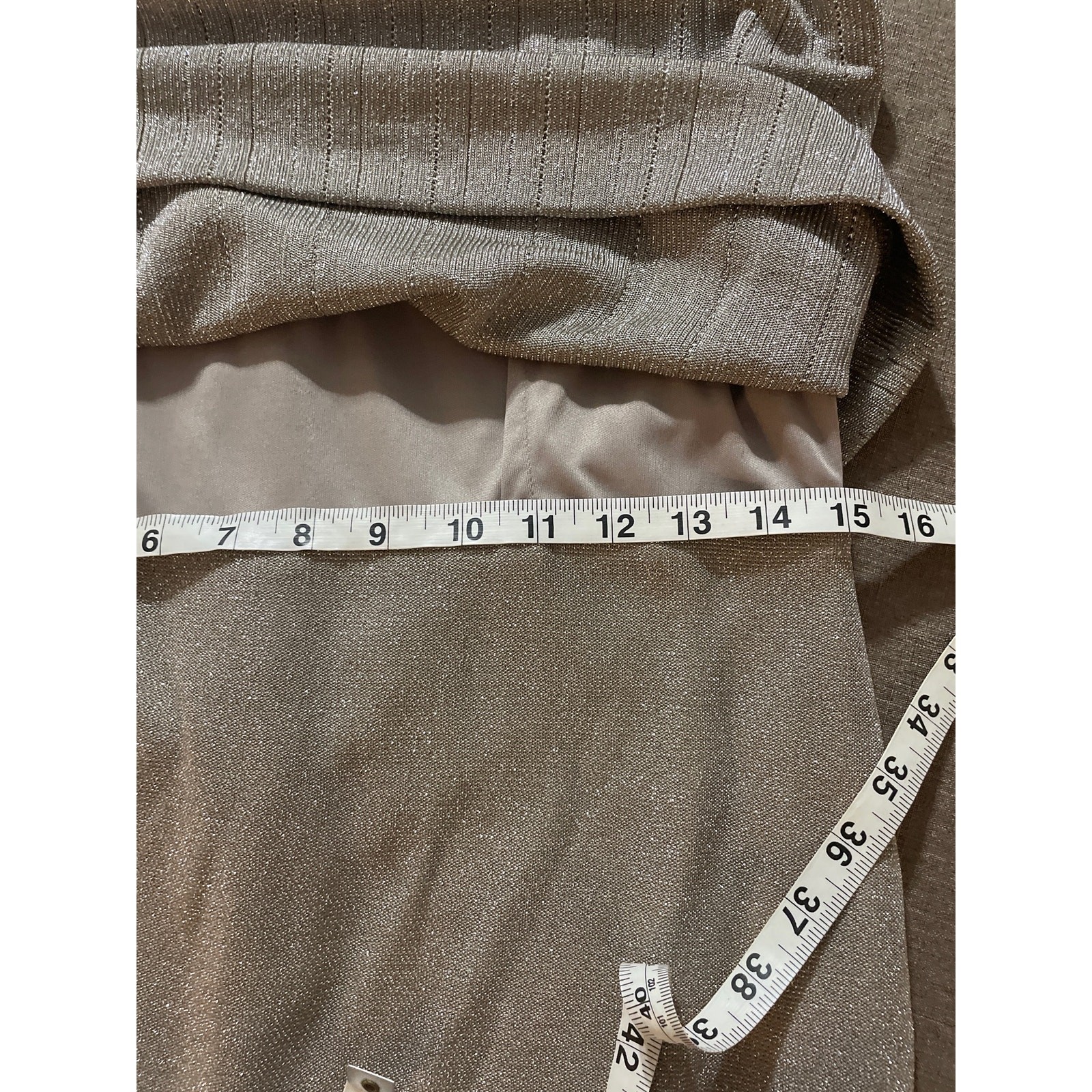 Alex Evenings Beige Gold Sparkle Special Occasion Dress Size 10