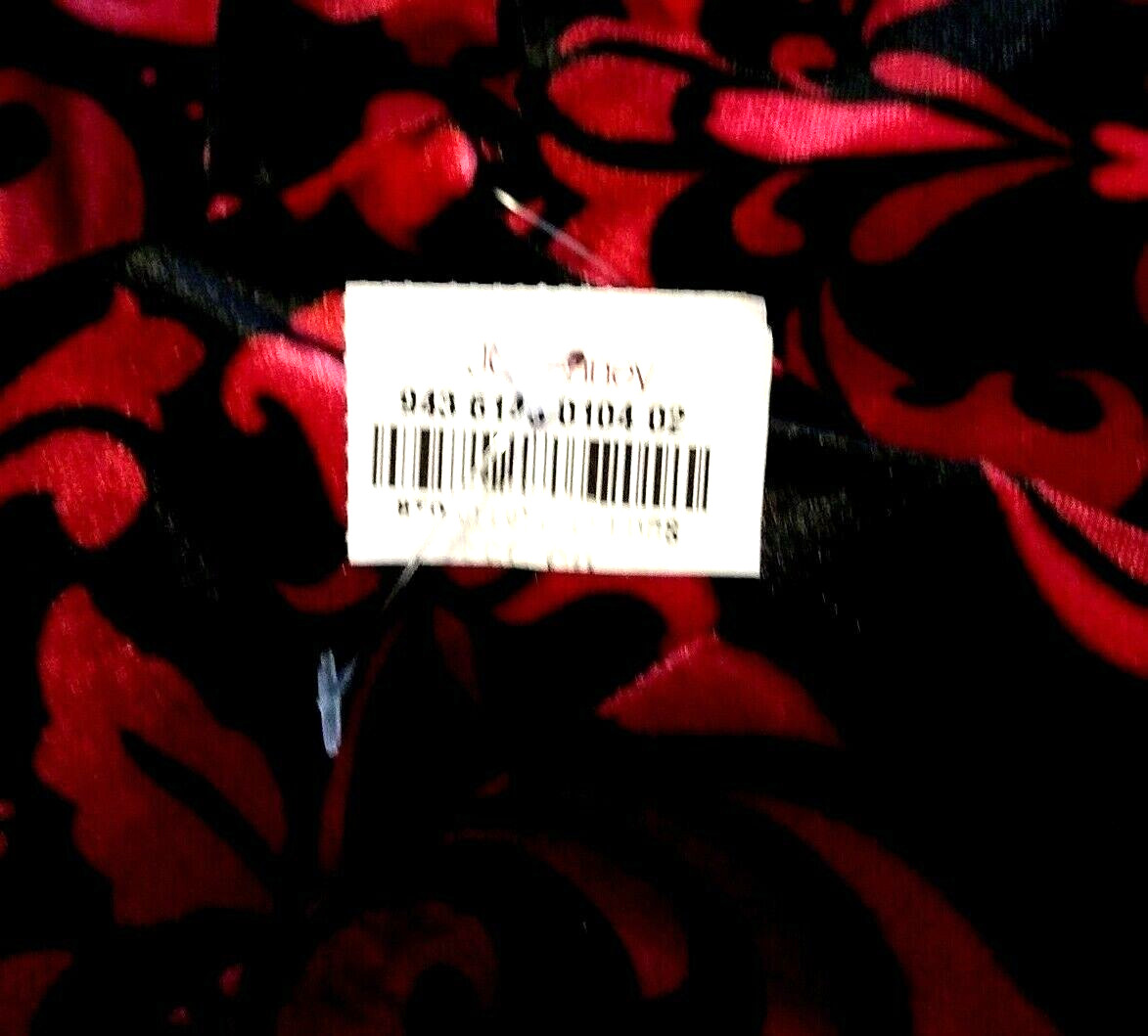 NEW STUDIO ONE BLACK RED FLEUR DE LIS 3/4 BELL SLEEVE VELVET DRESS PLUS SIZE 20W