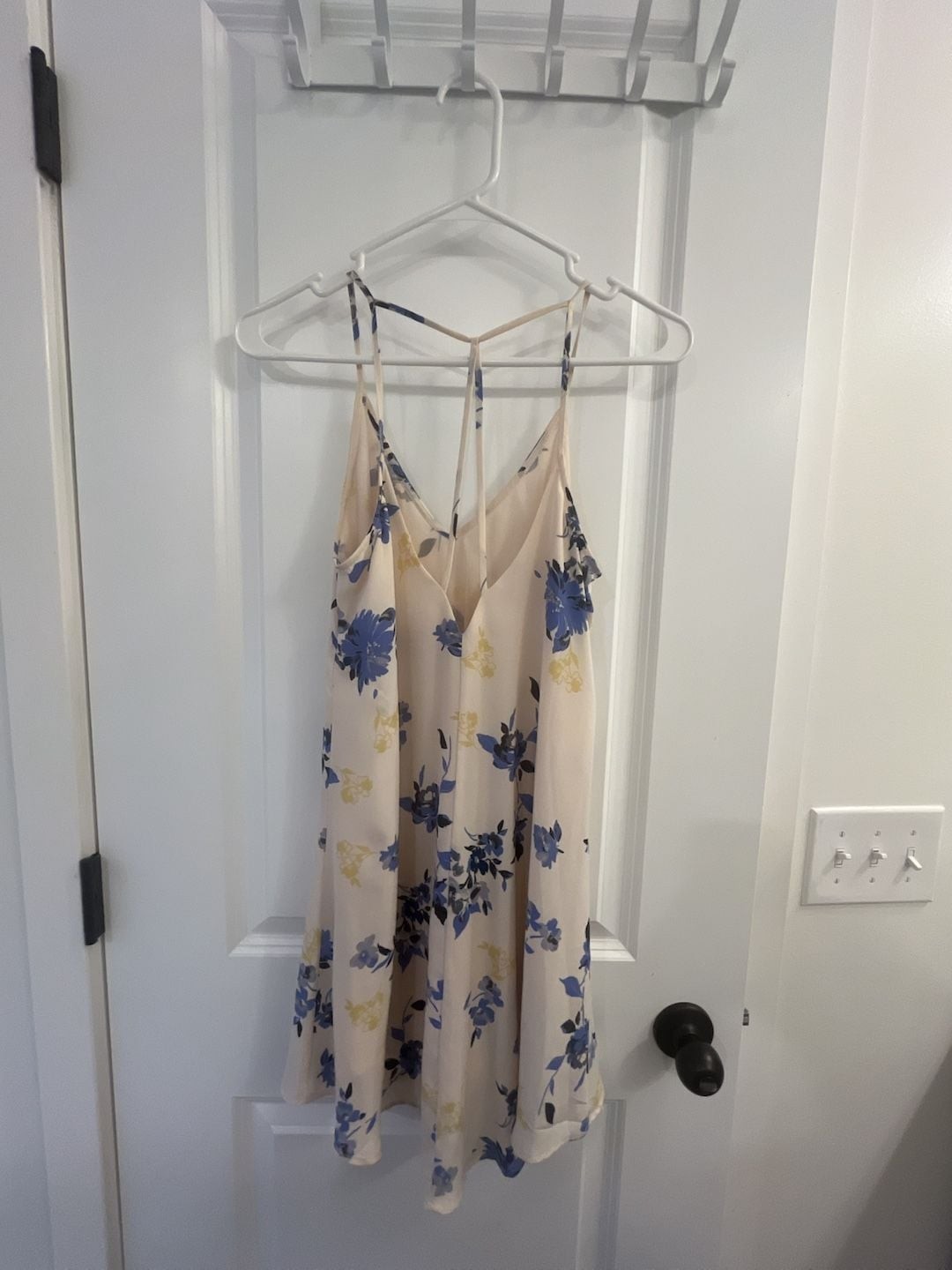 Lush Floral Print Mini Dress with Strappy Back Detail XS