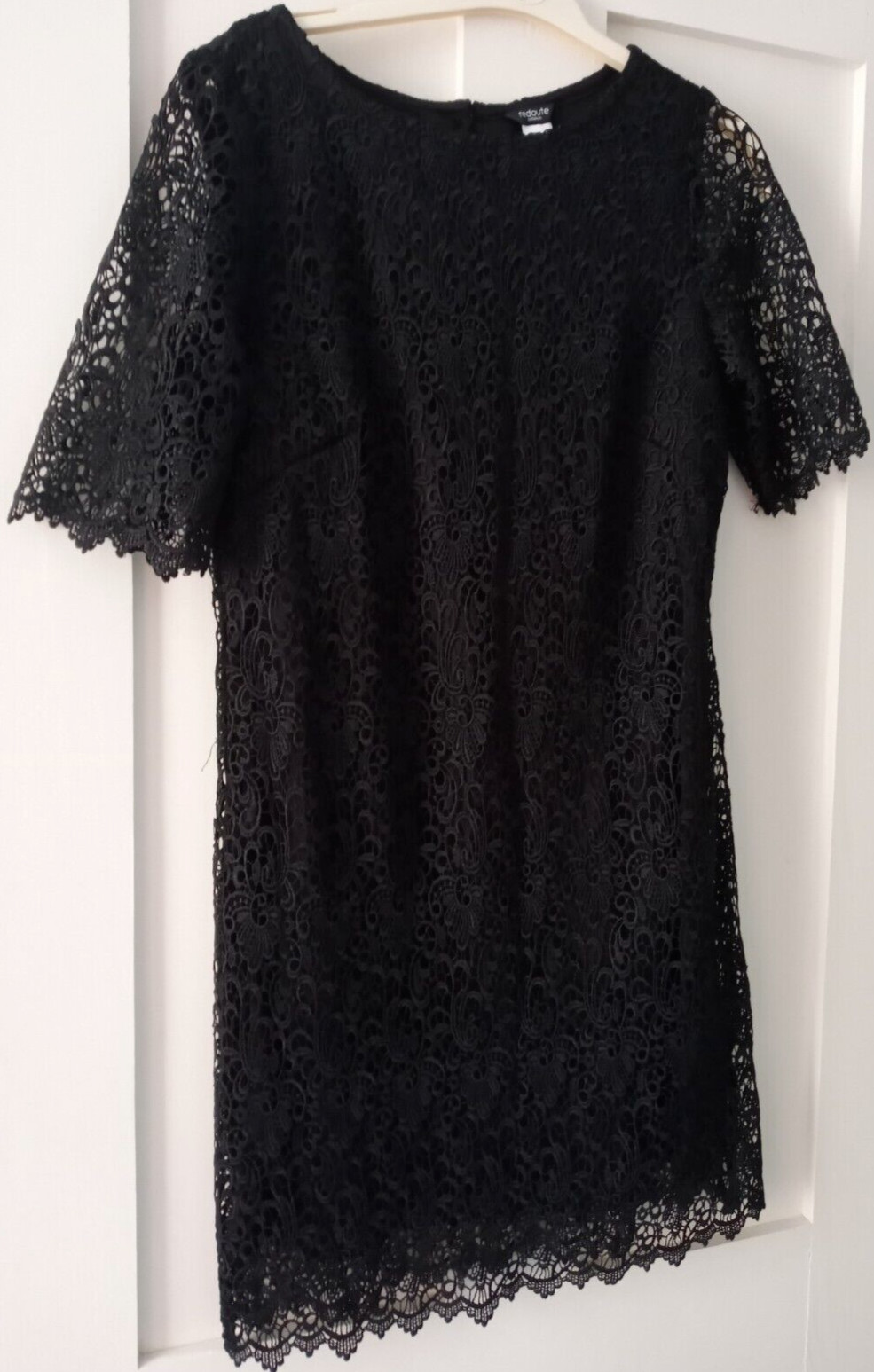 Ladies La Redoute Black Lace Short Sleeved Midi Dress Size 10 – VGC – Worn once