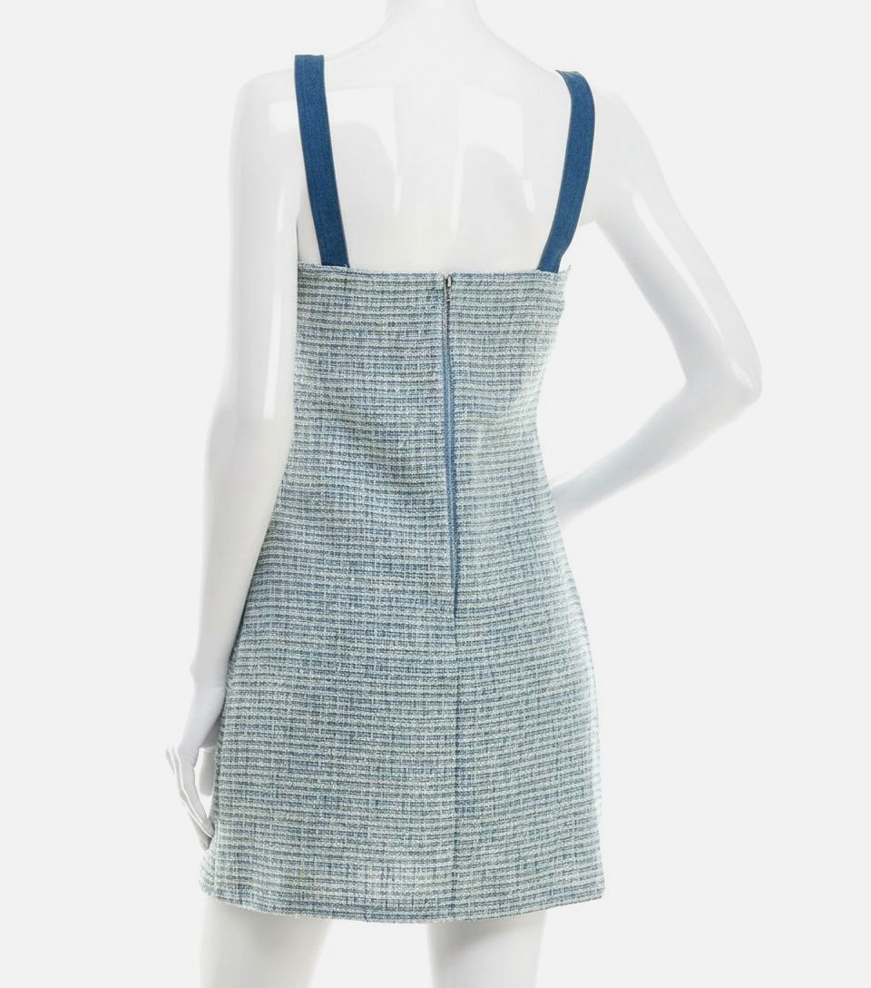 City Studios Juniors’ Blue Sequin Boucle Sleeveless Sheath Dress Size 15/16