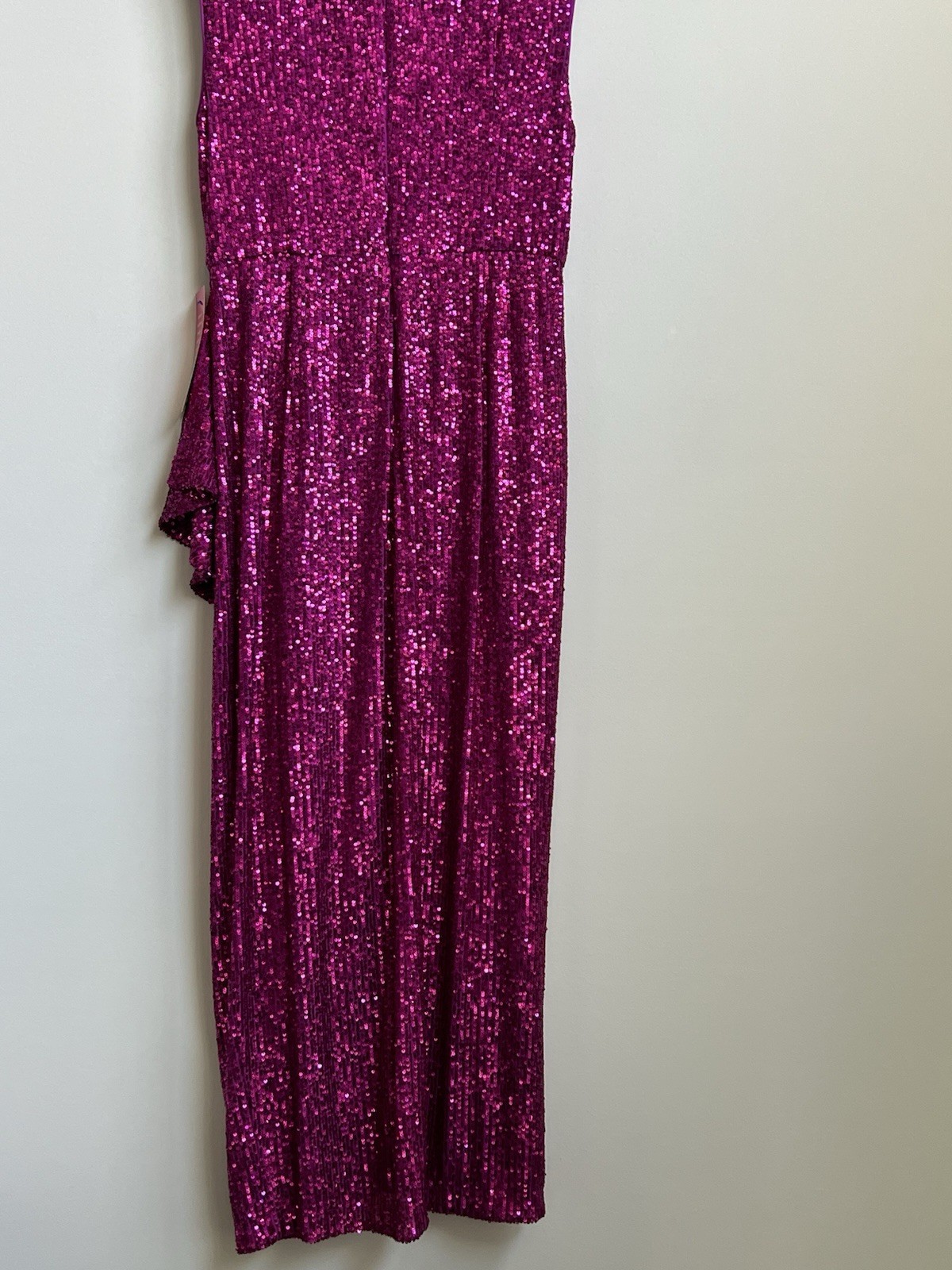 NWT Badgley Mischka Dress Size 12 Sequin Isla Cocktail Dress Pink Fuchsia Prom