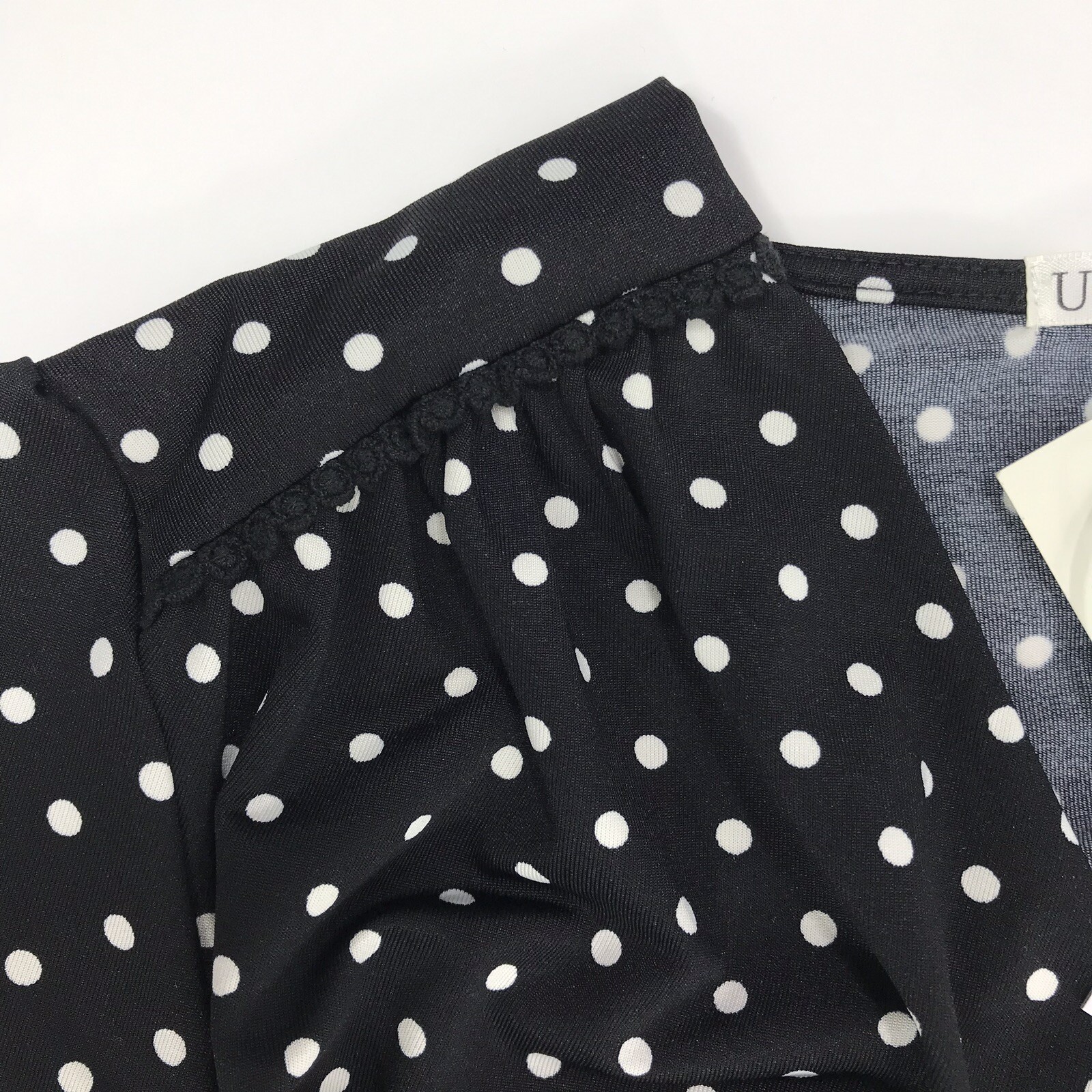Uttam Boutique London Wrap Effect Sz 10 Dress Polka Dot Black White New