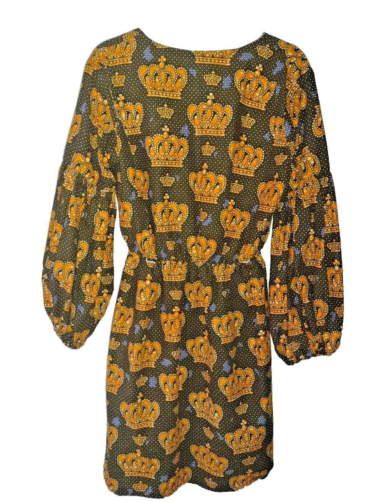 Ray Darten Dress Modern Sleeve Black Yellow Large Cotton Crown Pockets African