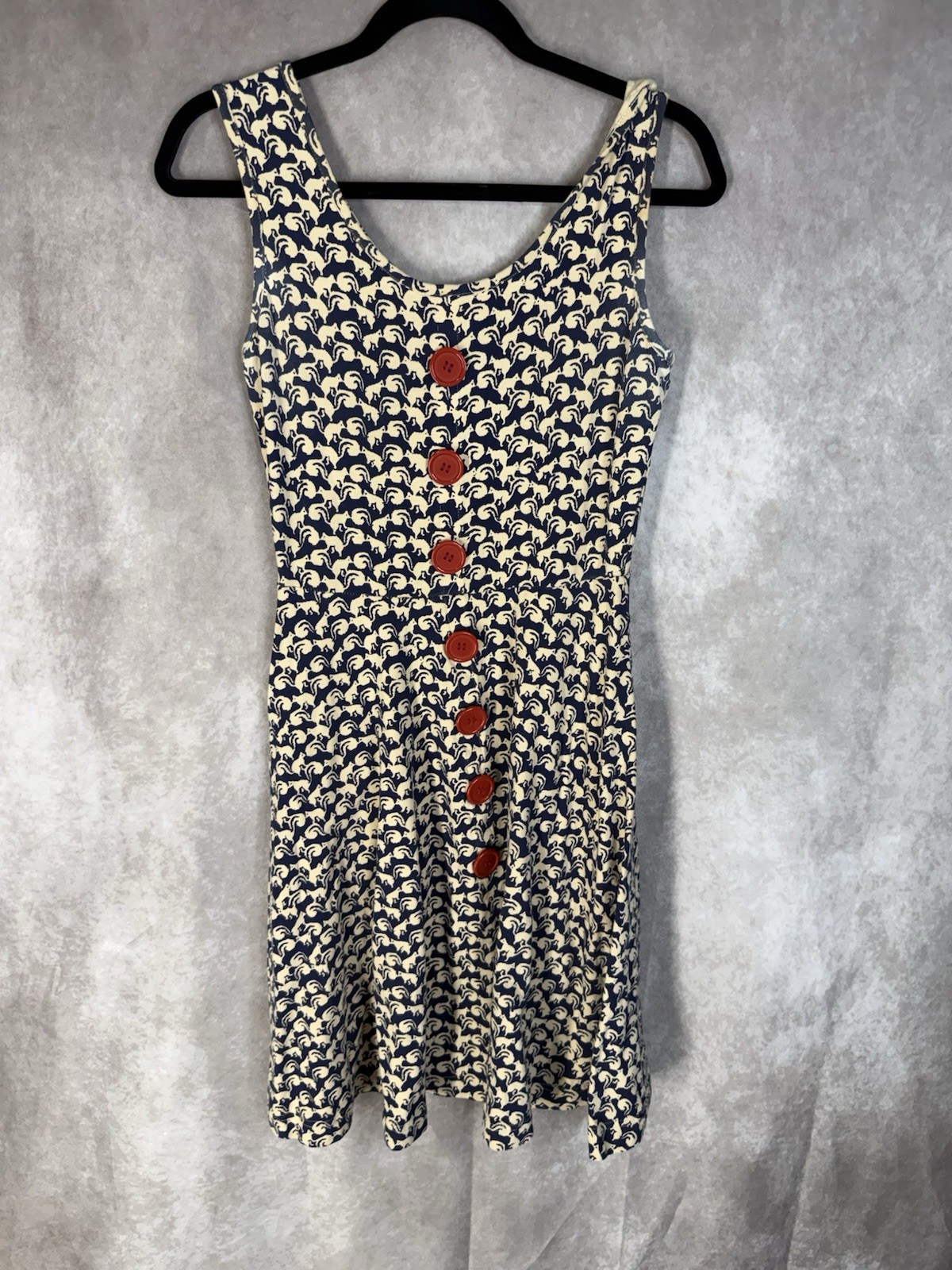 Effie’s Heart Fit & Flare Squirrel Tank Dress In Blue Women’s Size S
