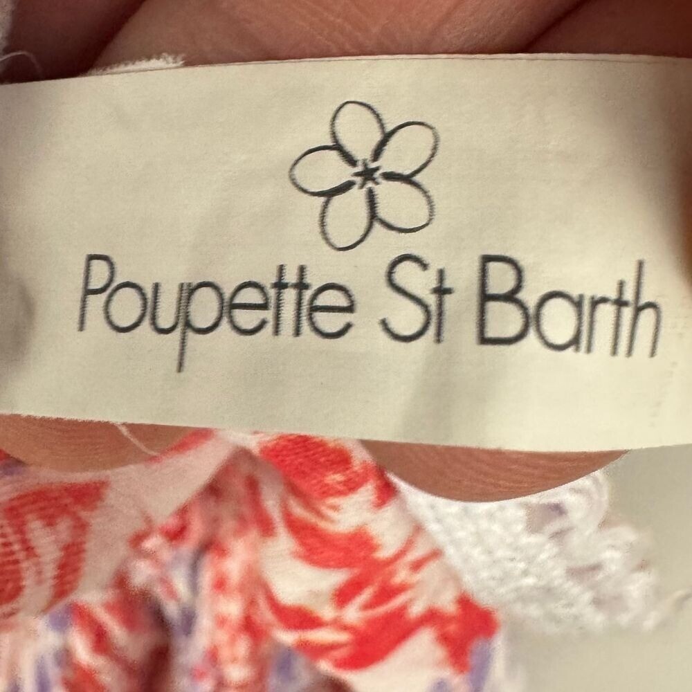 Poupette St Barth Mini Dress Womens Sz M Multicolor Floral Sundress Boho Beach