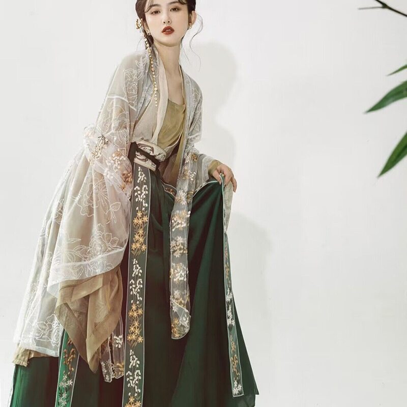 Hanfu Traditional Dress Women Female Costume Party Outfit Green Hanfu Dress Gift