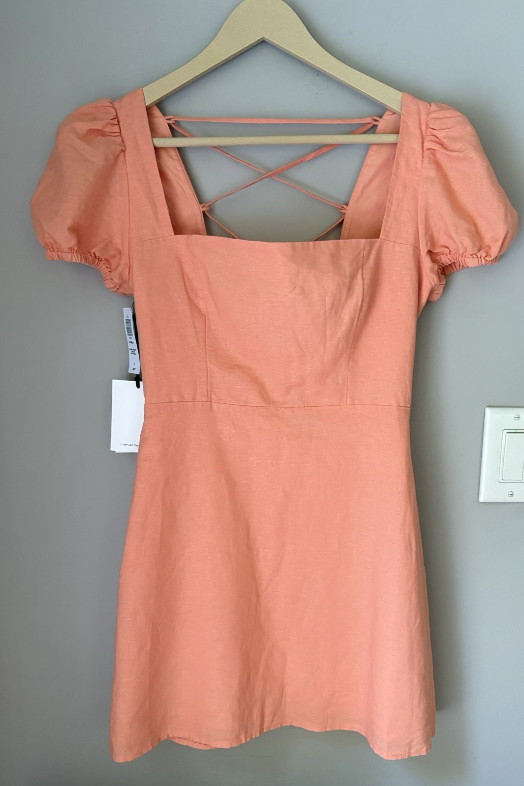 NWT Aritzia Peach linen/cotton dress, SUNDAY BEST, size 0