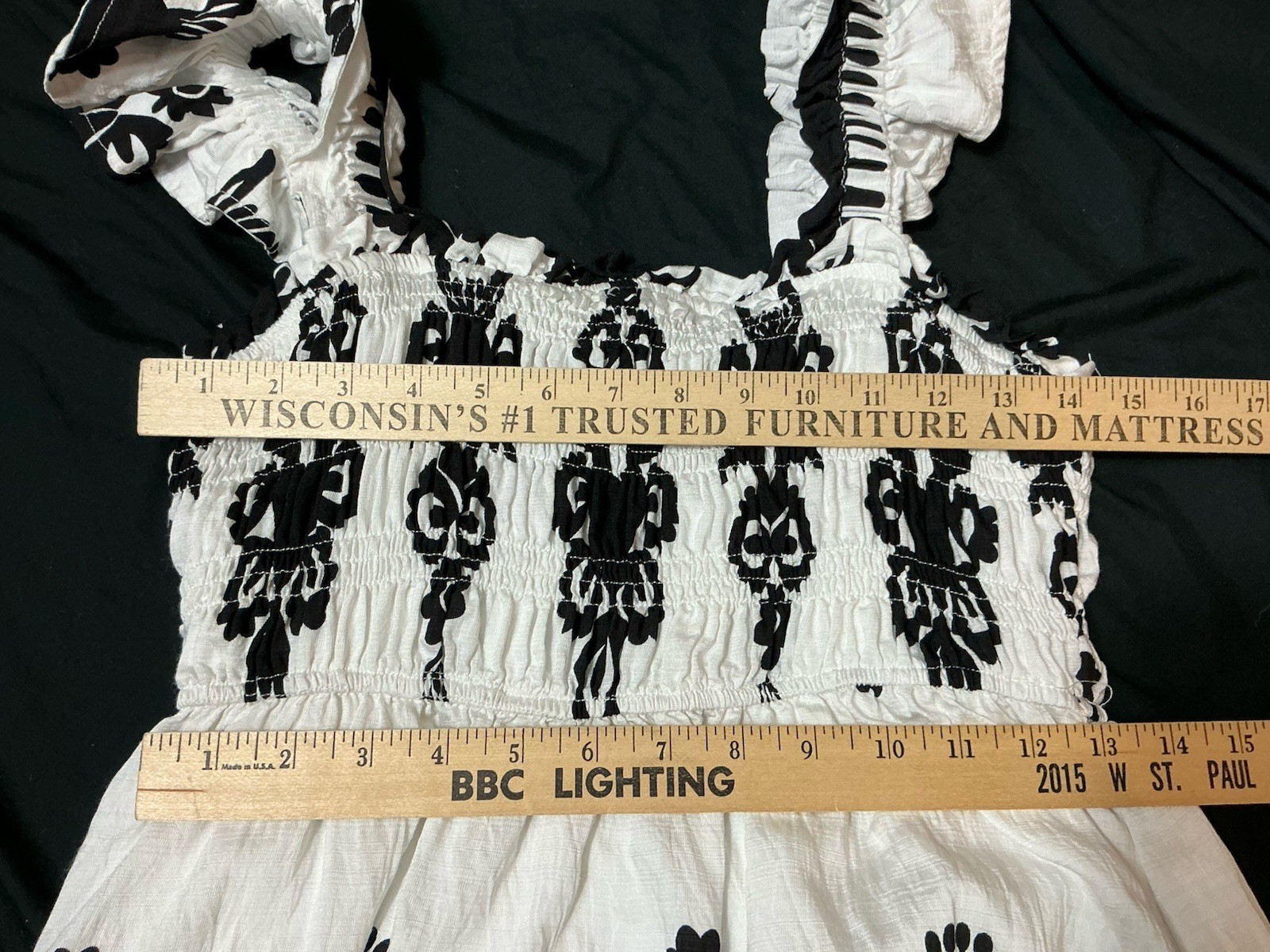 Umgee Black & White Abstract Print Chic Sleeveless A-Line Midi Sundress M