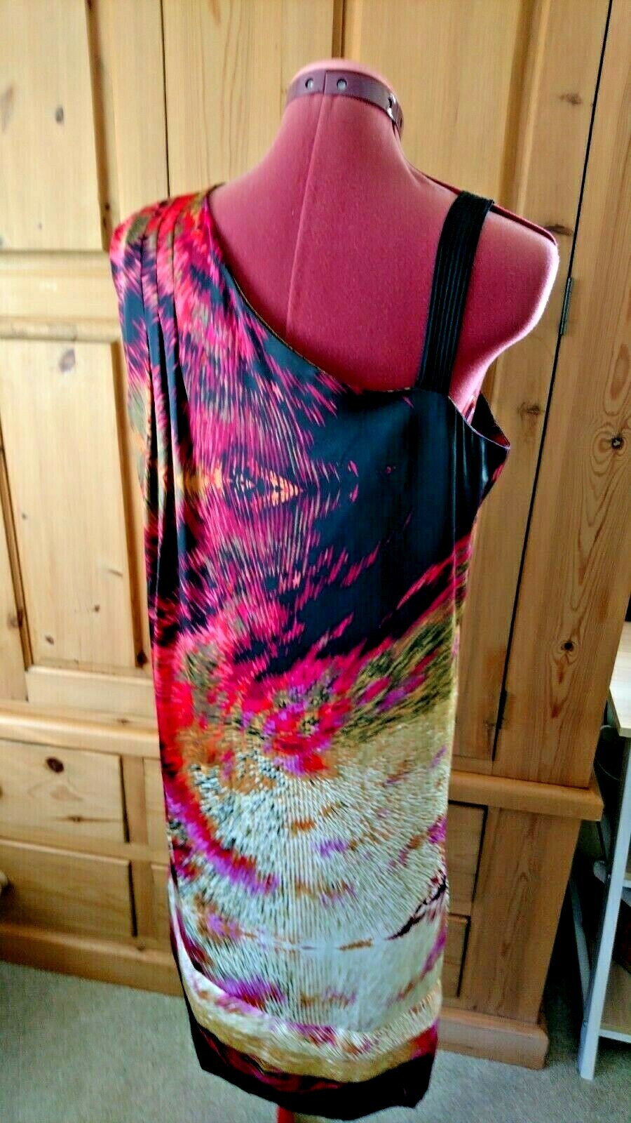 JASPER CONRAN-DESIGNER DRAPE & PLEAT DETAIL SHIFT DRESS-LINED-WORN ONCE-12.