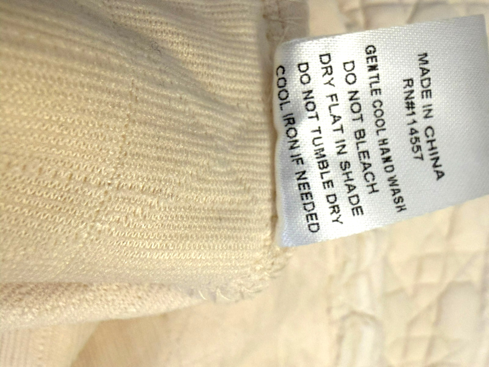 THML Quilted Shift Dress Extra Large Cream Puff Sleeve Mock Neck Gold Button NWT
