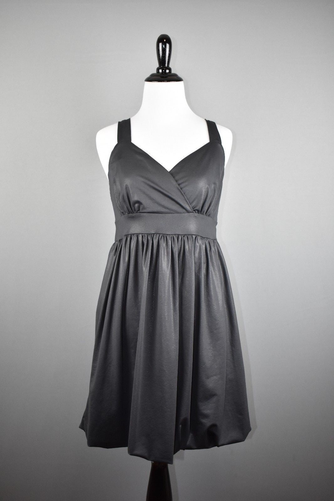 INC. International Concepts Black Sheen Sleeveless Bubble Dress Small NEW $119