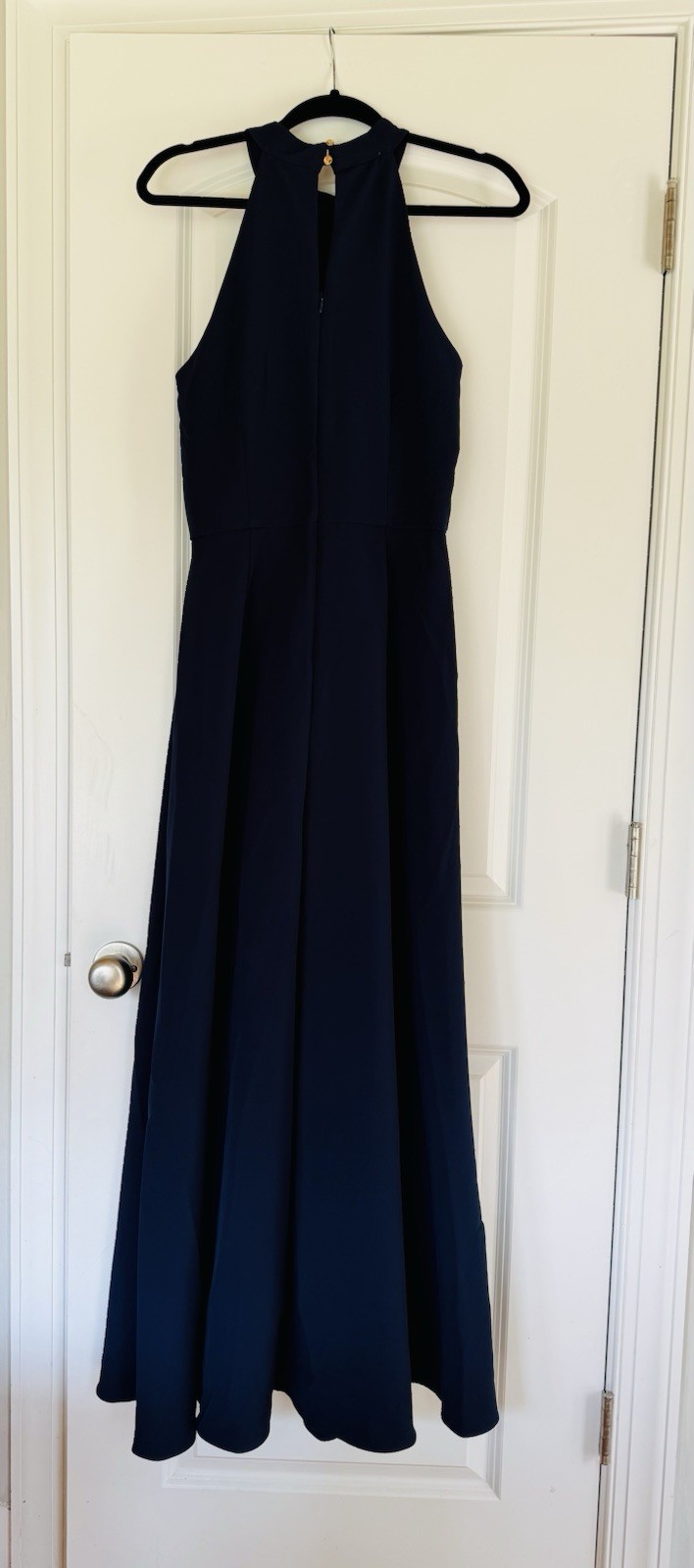 1 Madison Women’s M Black Solid Rayon/Nylon Halter Neck Sleeveless Maxi Dress