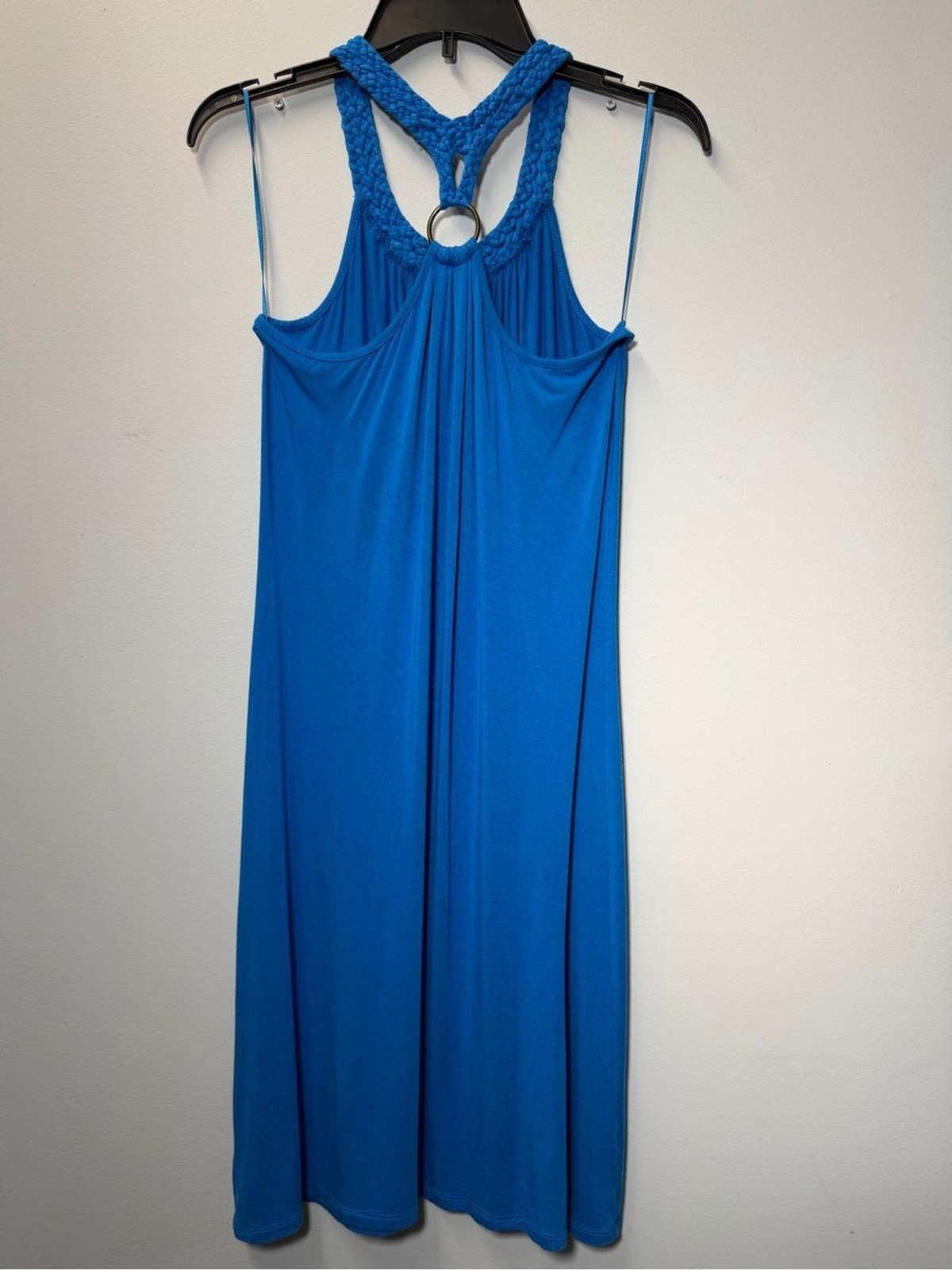 Spense Blue Braided Halter Neck Dress S O-Ring Casual